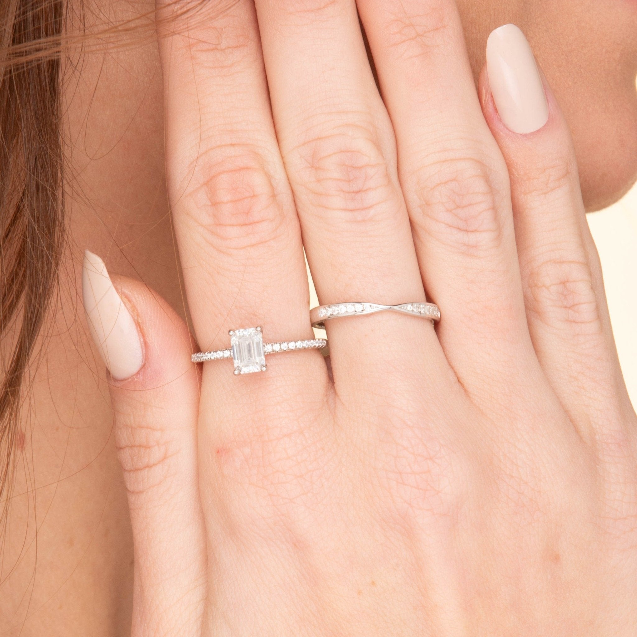 1ct The Classic Emerald Moissanite Diamond Engagement Ring - Camile & Stone