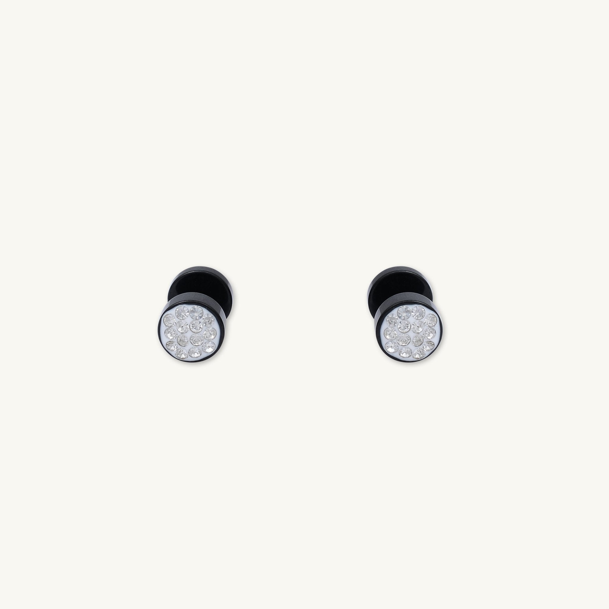 8mm Unisex Circle Crystal Stud Earrings - Camile & Stone