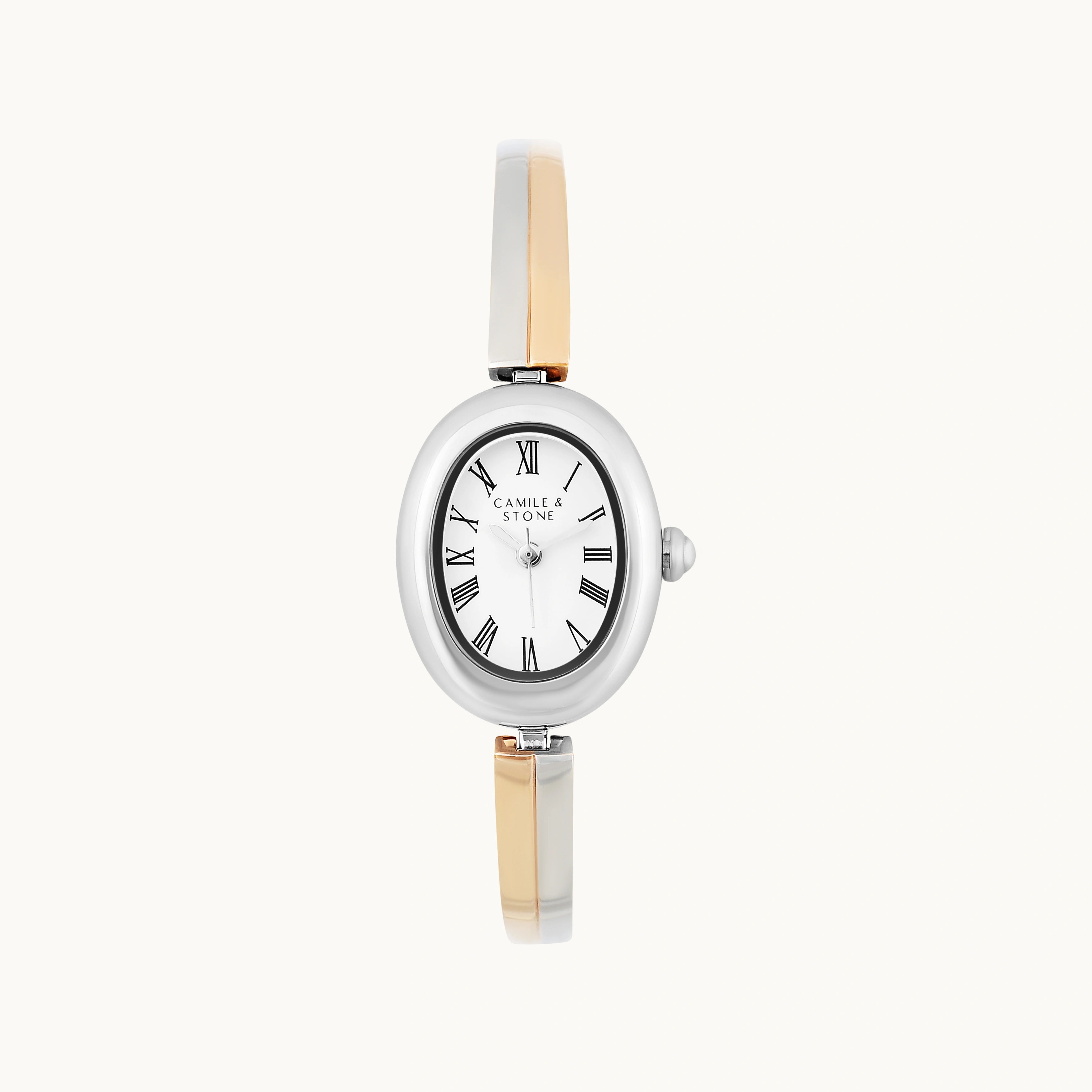 Audrey Two-Tone Oval Watch | Rose Gold