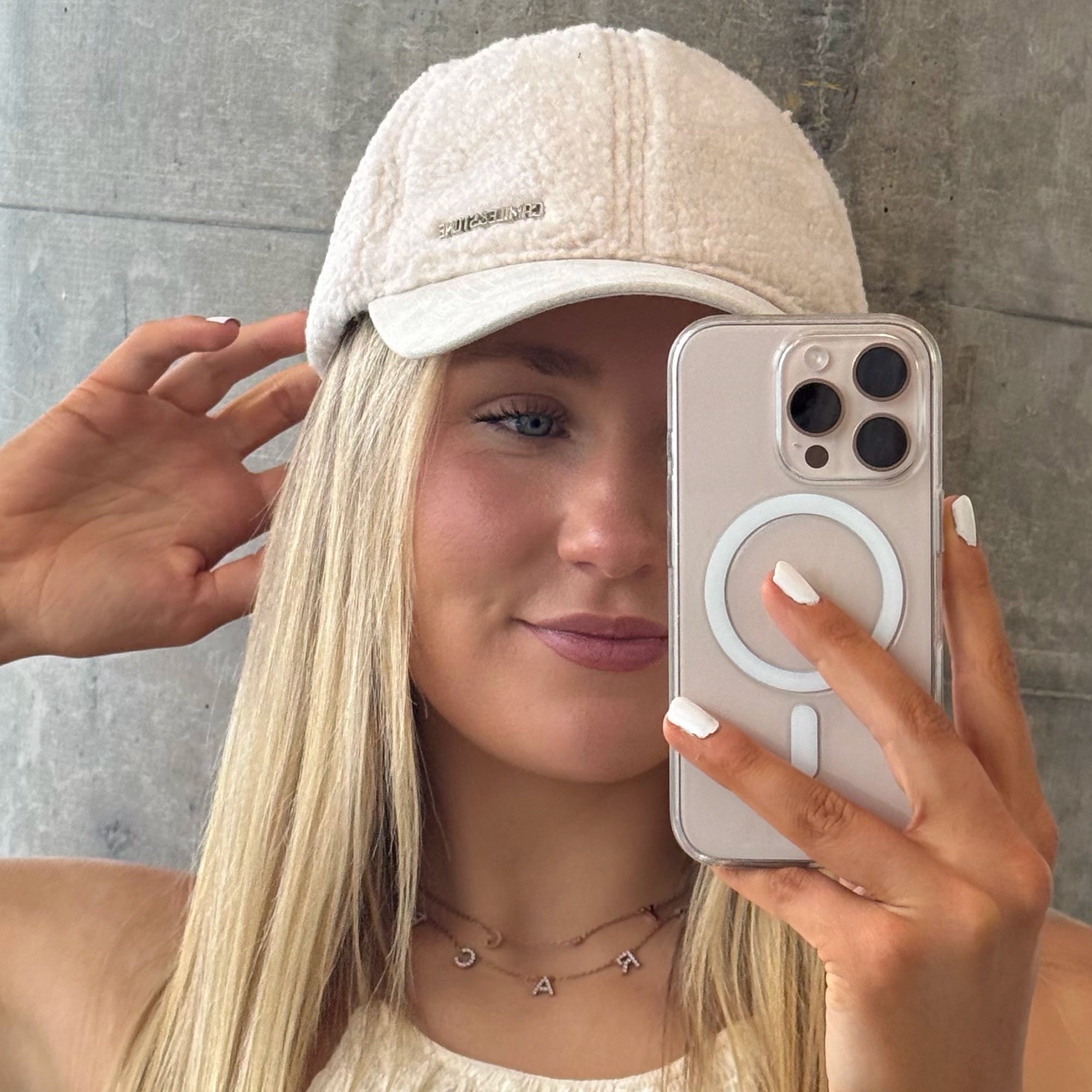 Beige Teddy Cap