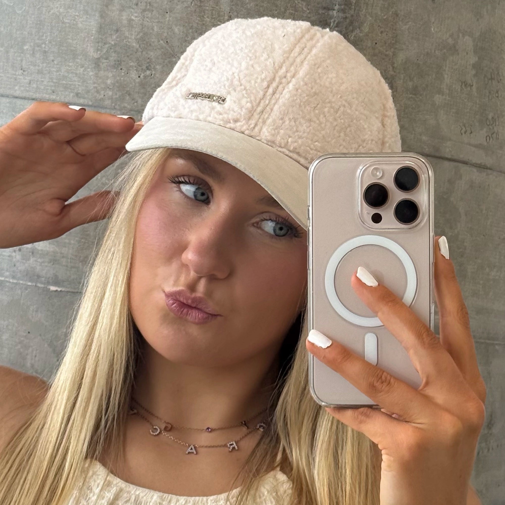 Beige Teddy Cap