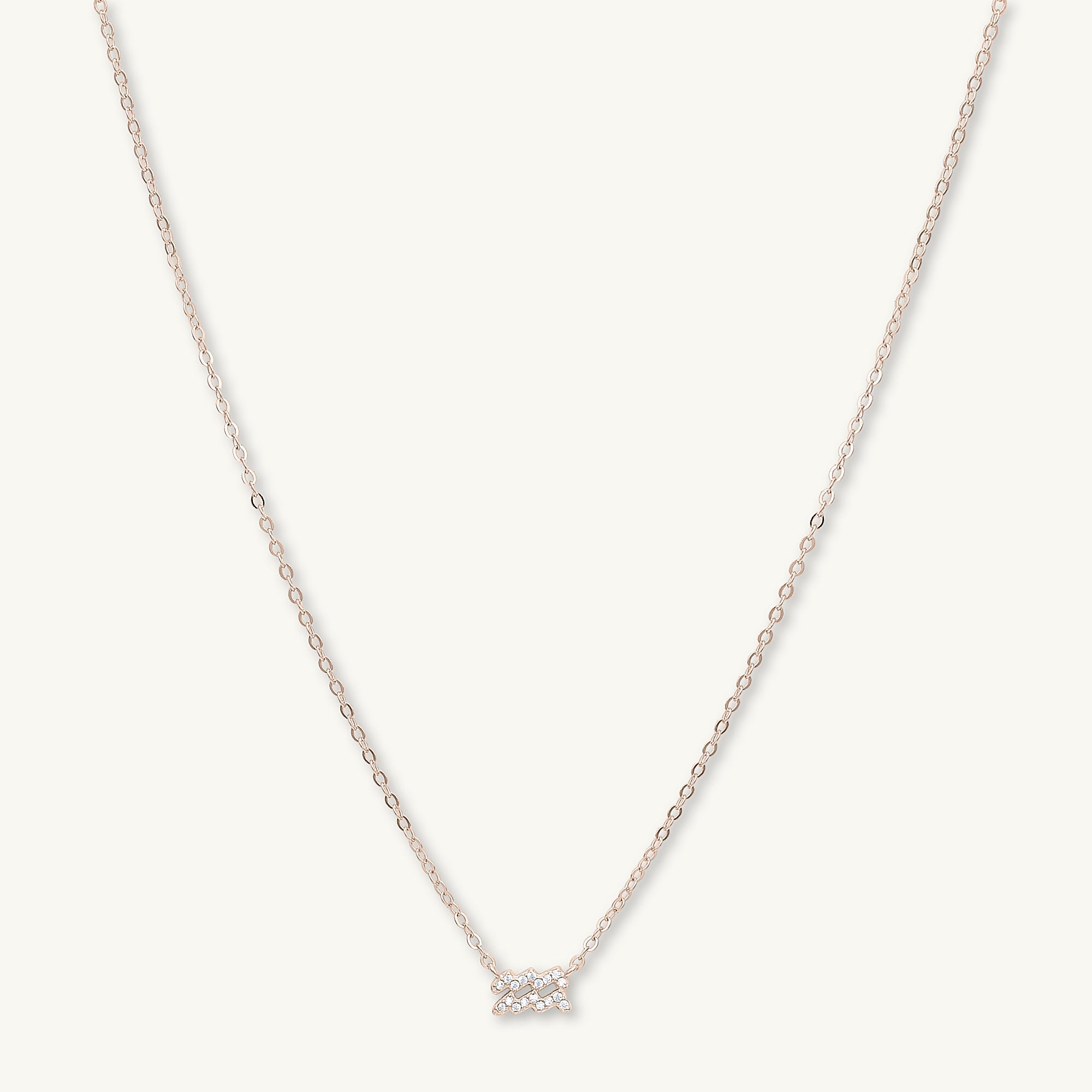 Aquarius Sapphire Charm Zodiac Star Sign Necklace - Camile & Stone
