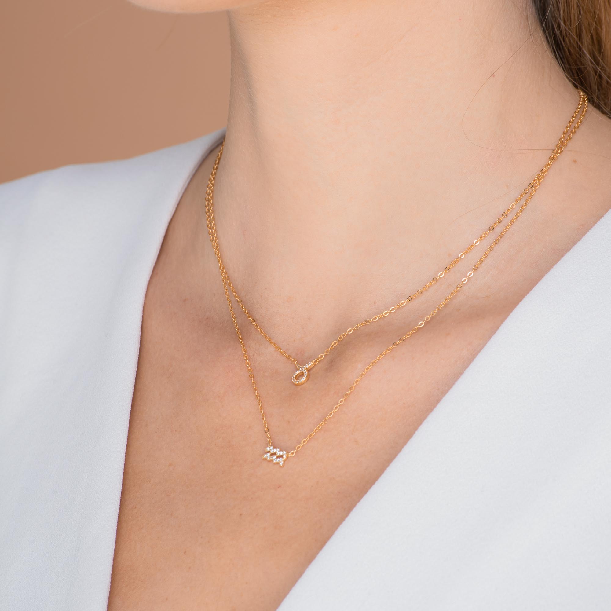 Aquarius Sapphire Charm Zodiac Star Sign Necklace - Camile & Stone