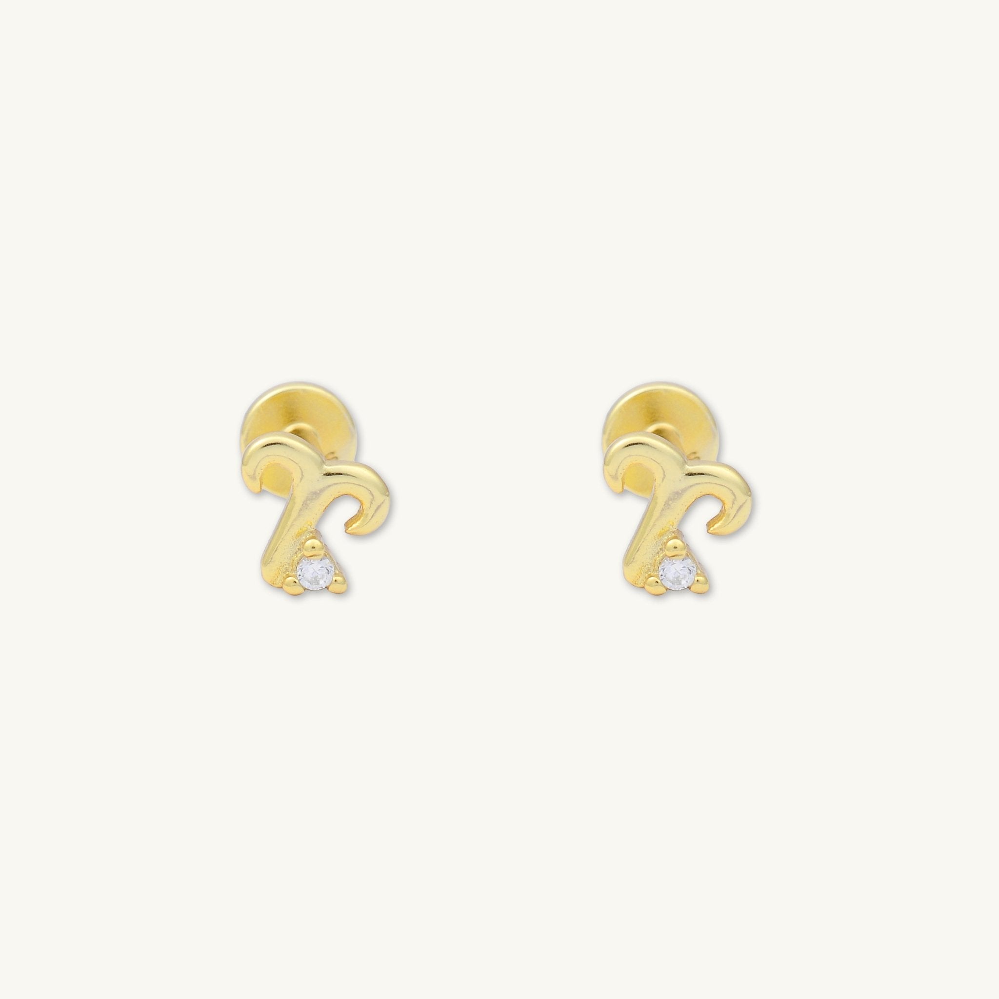 Aries Zodiac Star Sign Flat Back Earrings - Camile & Stone