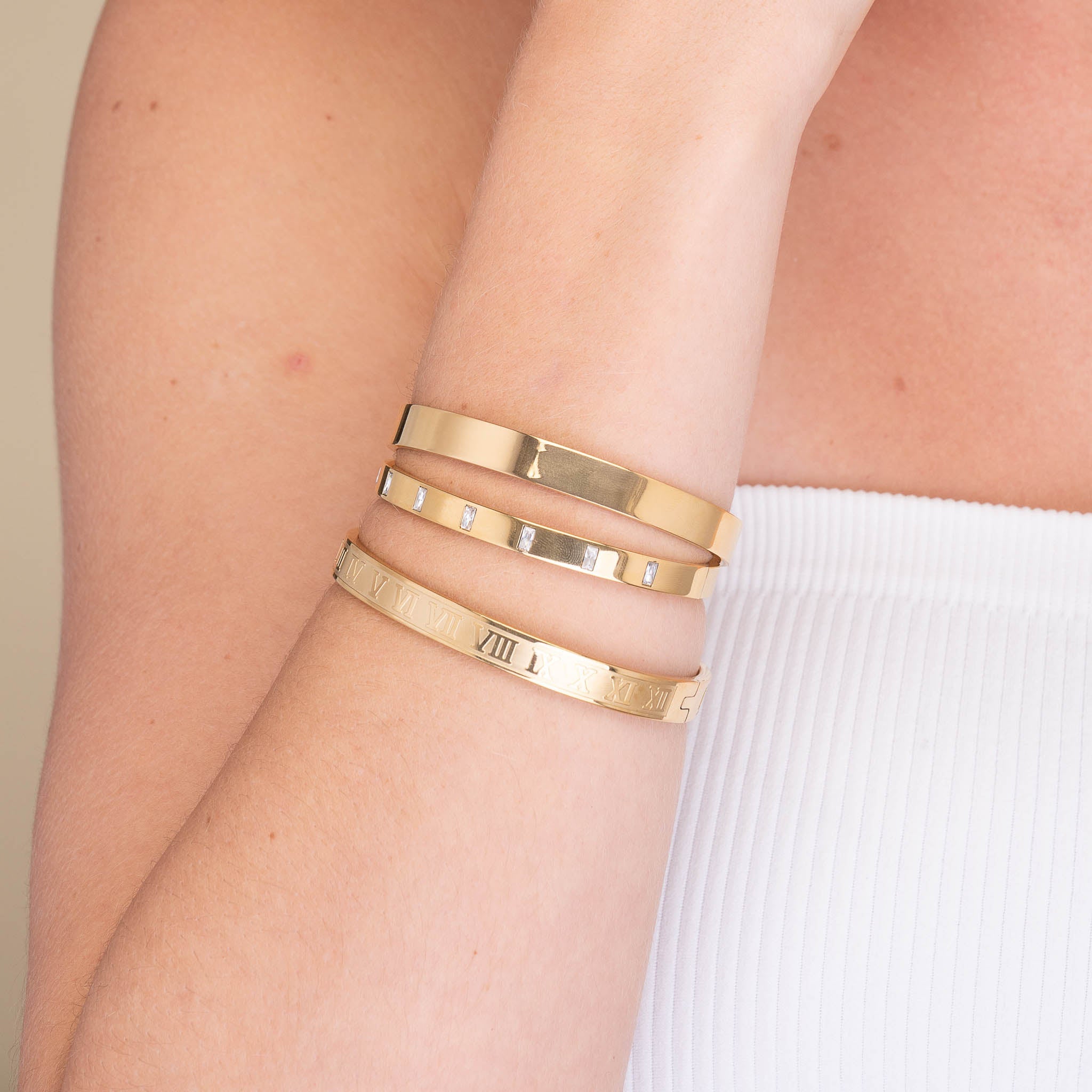 Baguette Hinged Bangle Bracelet - Camile & Stone