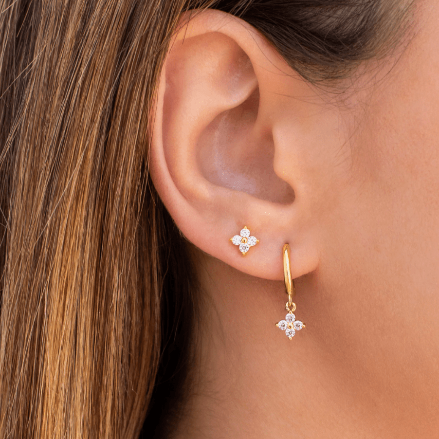 Black Clover Sapphire Hoop Earrings - Camile & Stone