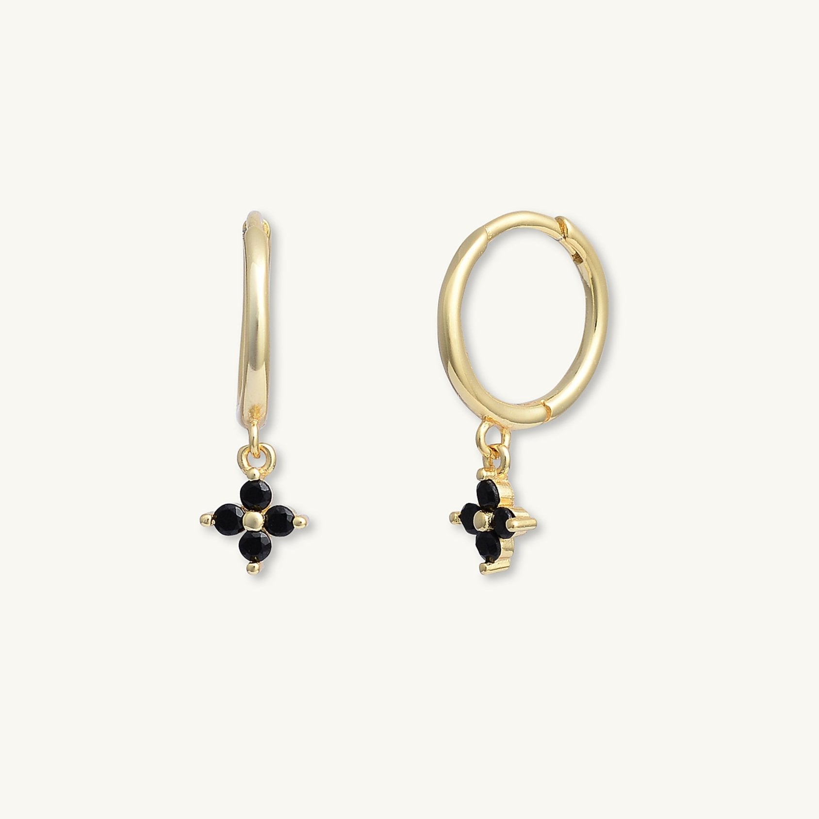 Black Clover Sapphire Hoop Earrings - Camile & Stone