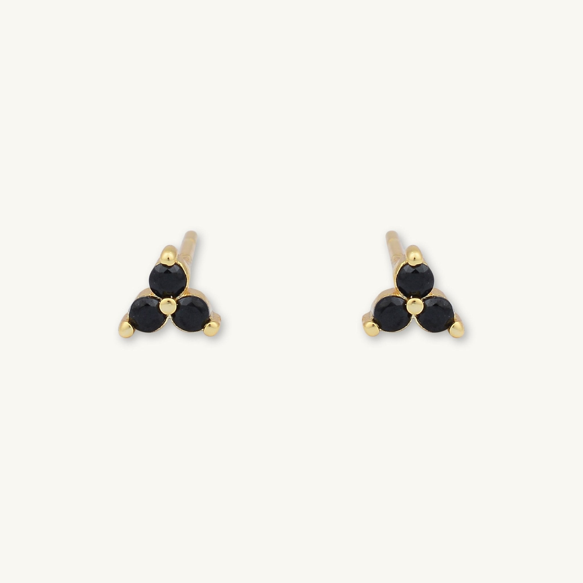 Black Lotus Sapphire Stud Earrings - Camile & Stone