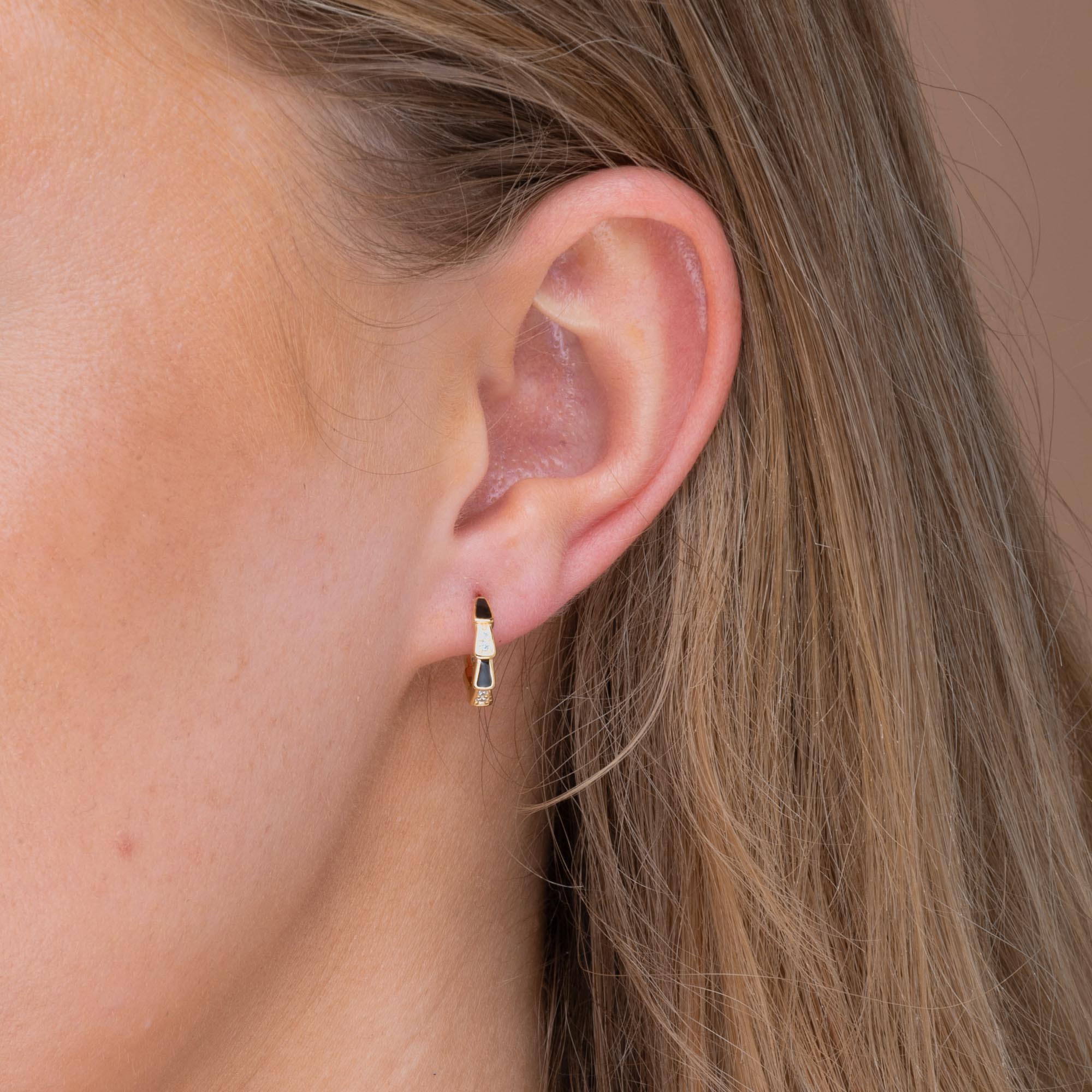 Black Onyx Spark Sapphire Hoops - Camile & Stone