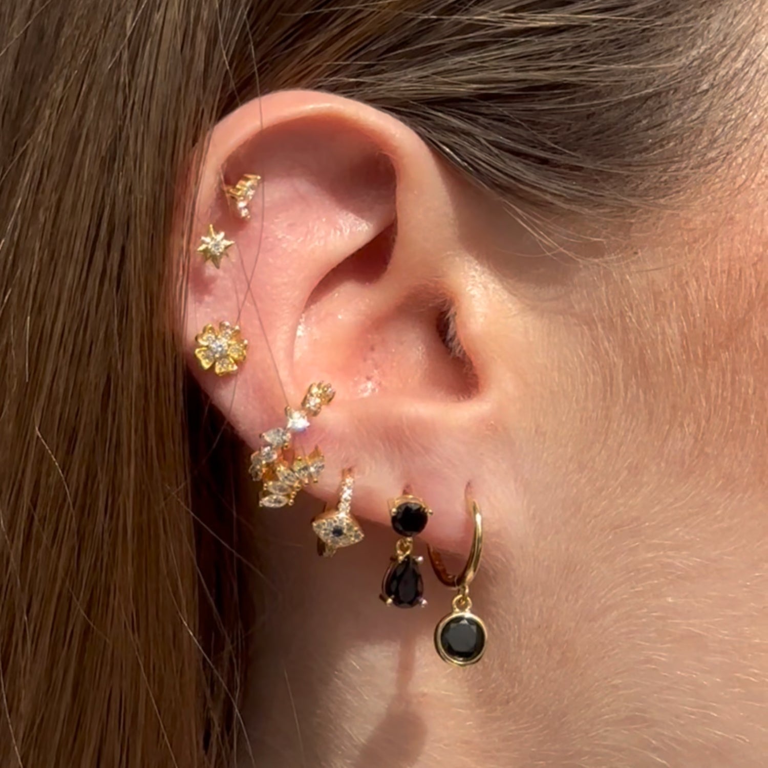 Black Teardrop Sapphire Earrings - Camile & Stone