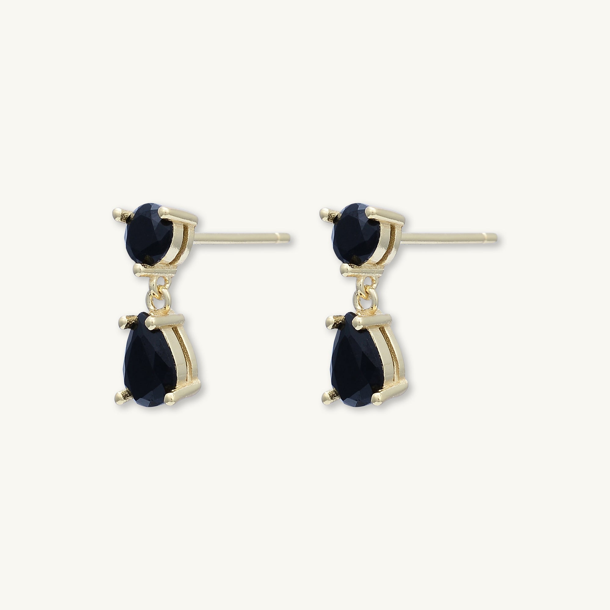 Black Teardrop Sapphire Earrings - Camile & Stone