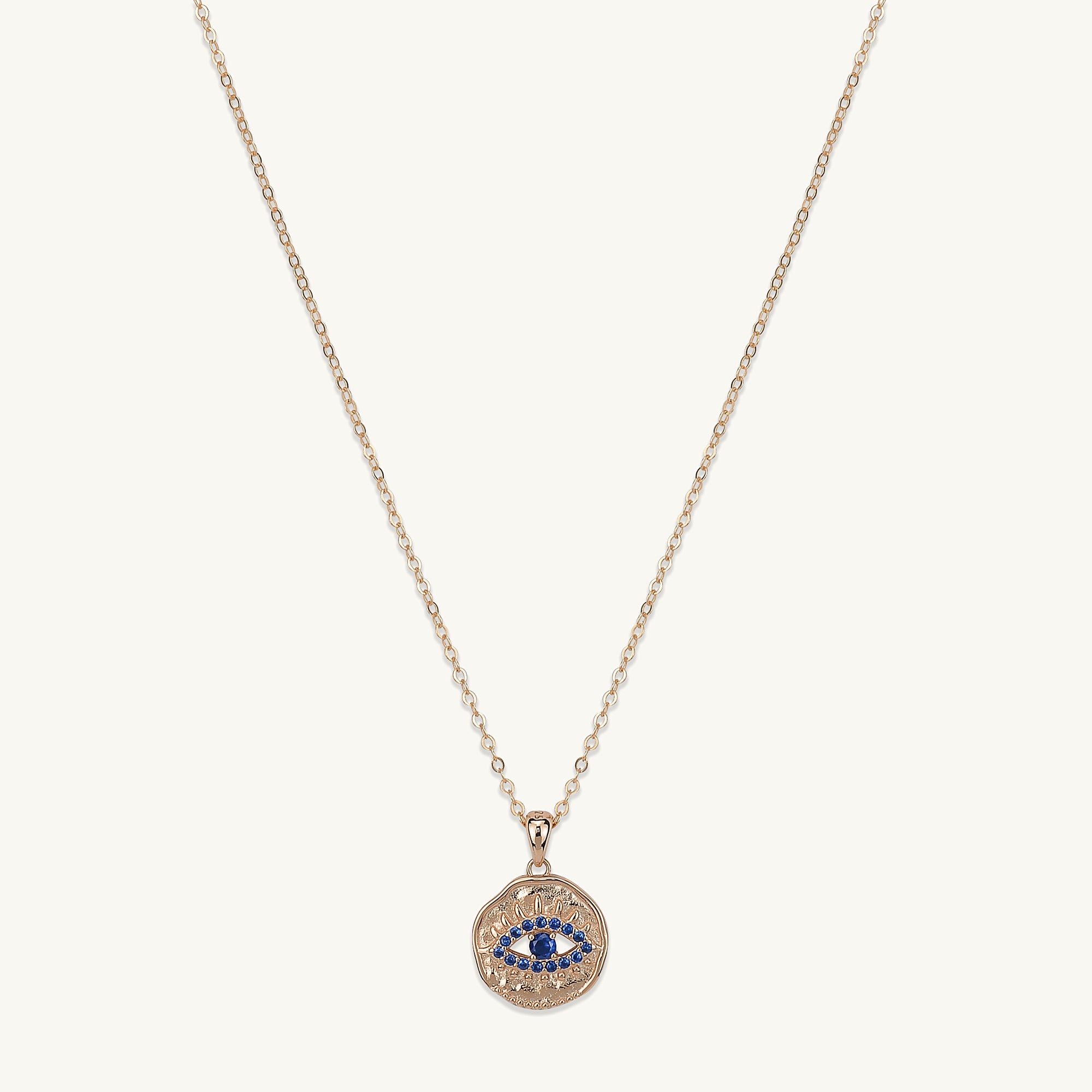 Blue Sapphire Evil Eye Pendant Necklace - Camile & Stone