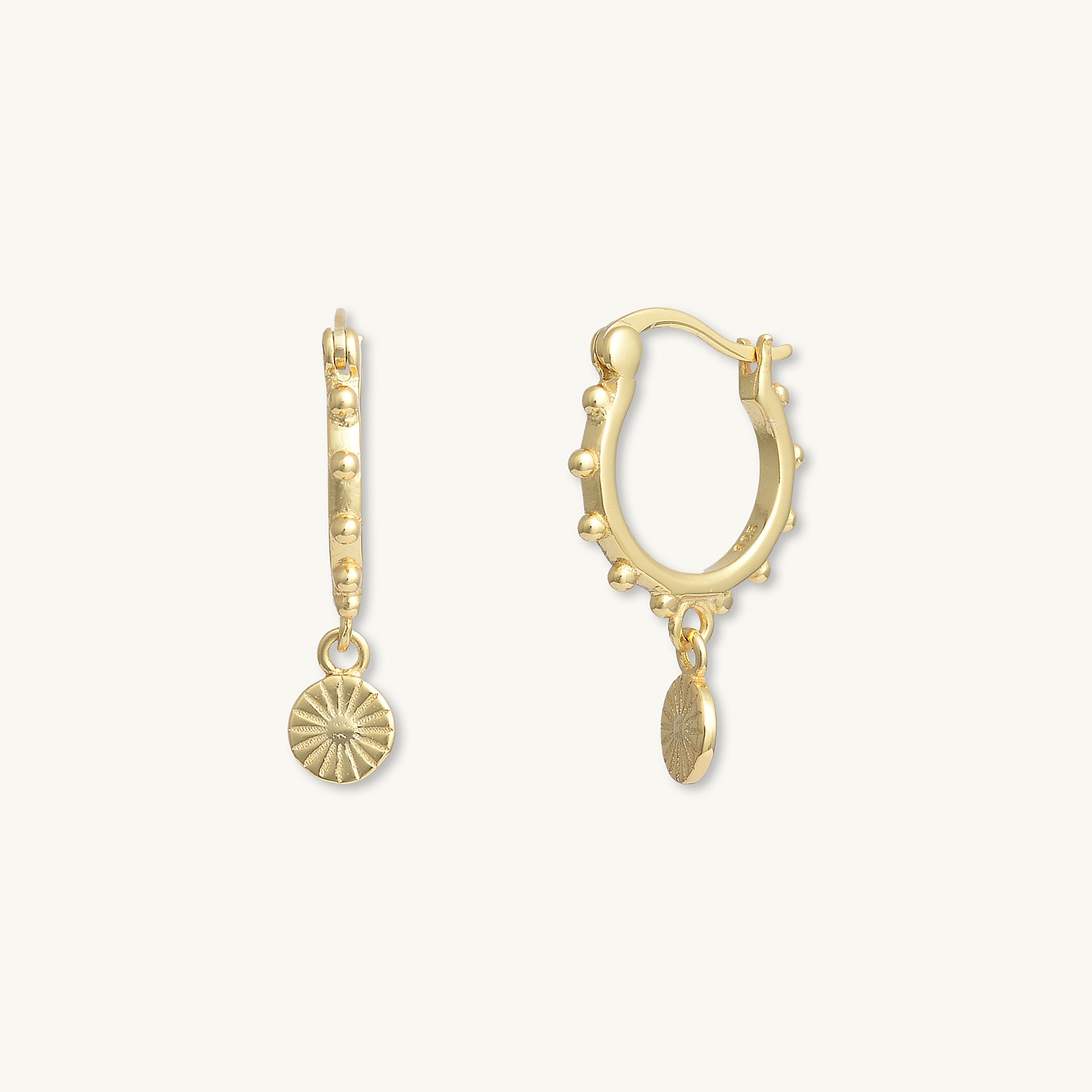 Boho Sun Huggie Hoop Earrings - Camile & Stone