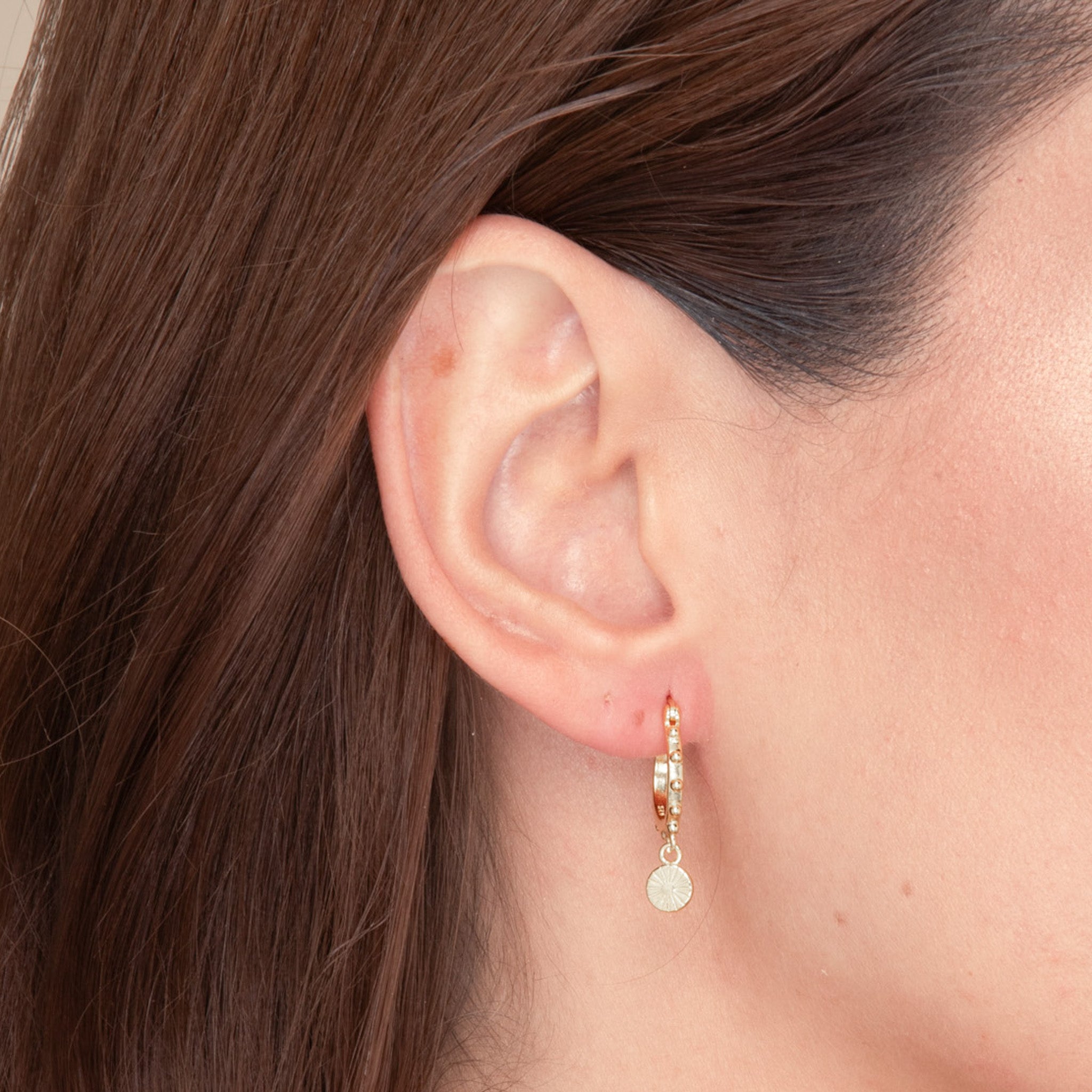 Boho Sun Huggie Hoop Earrings - Camile & Stone