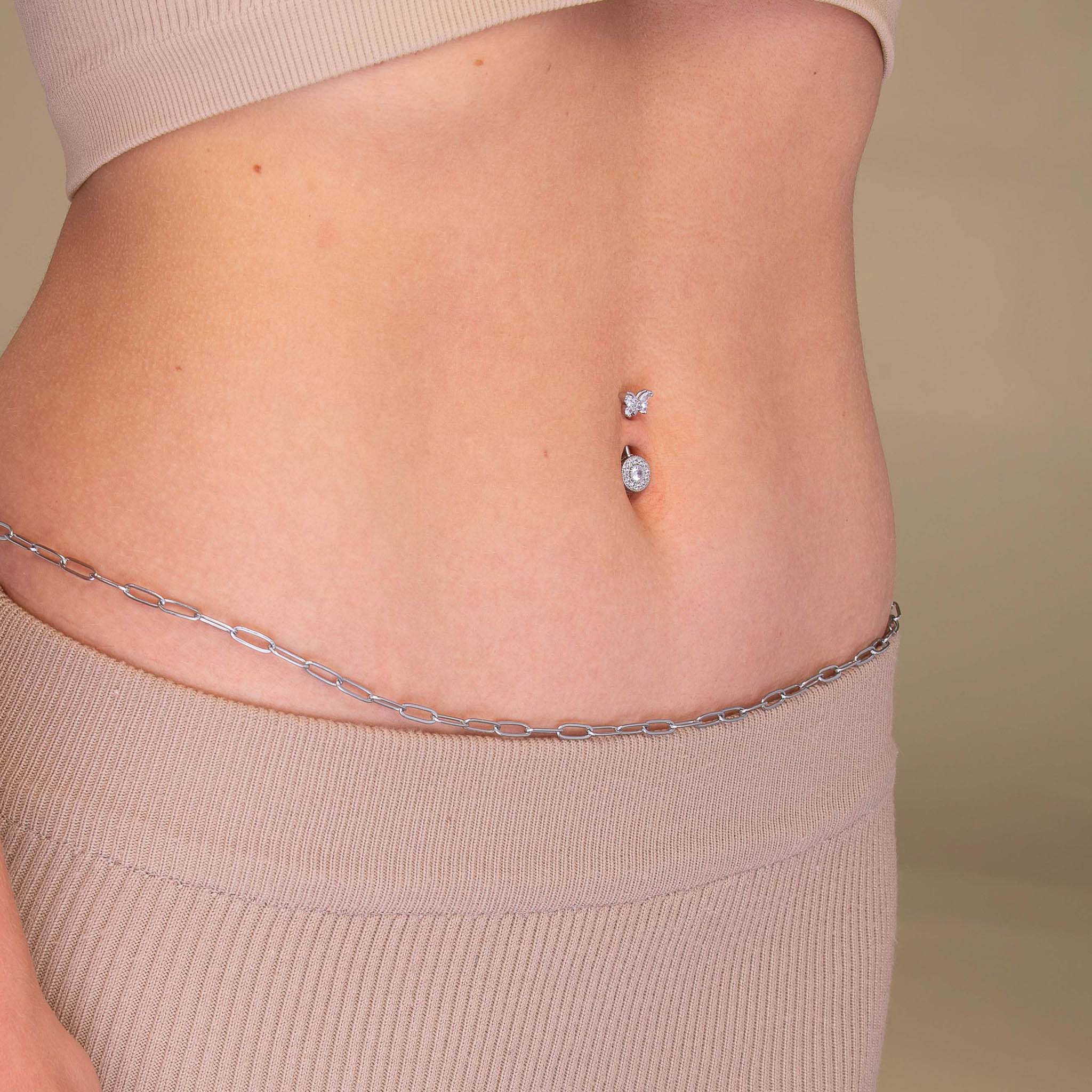 Butterfly Sapphire Titanium Belly Ring - Camile & Stone