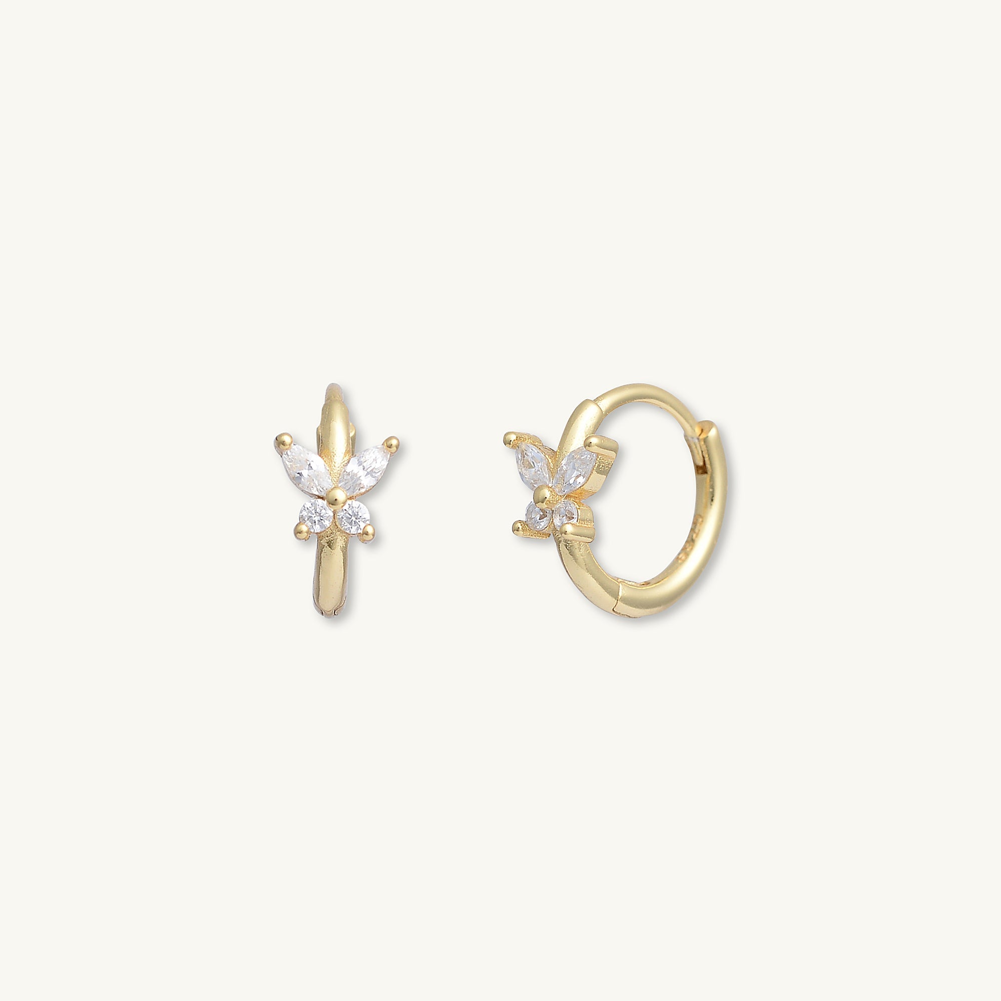 Butterfly Zirconia Huggie Earrings - Camile & Stone