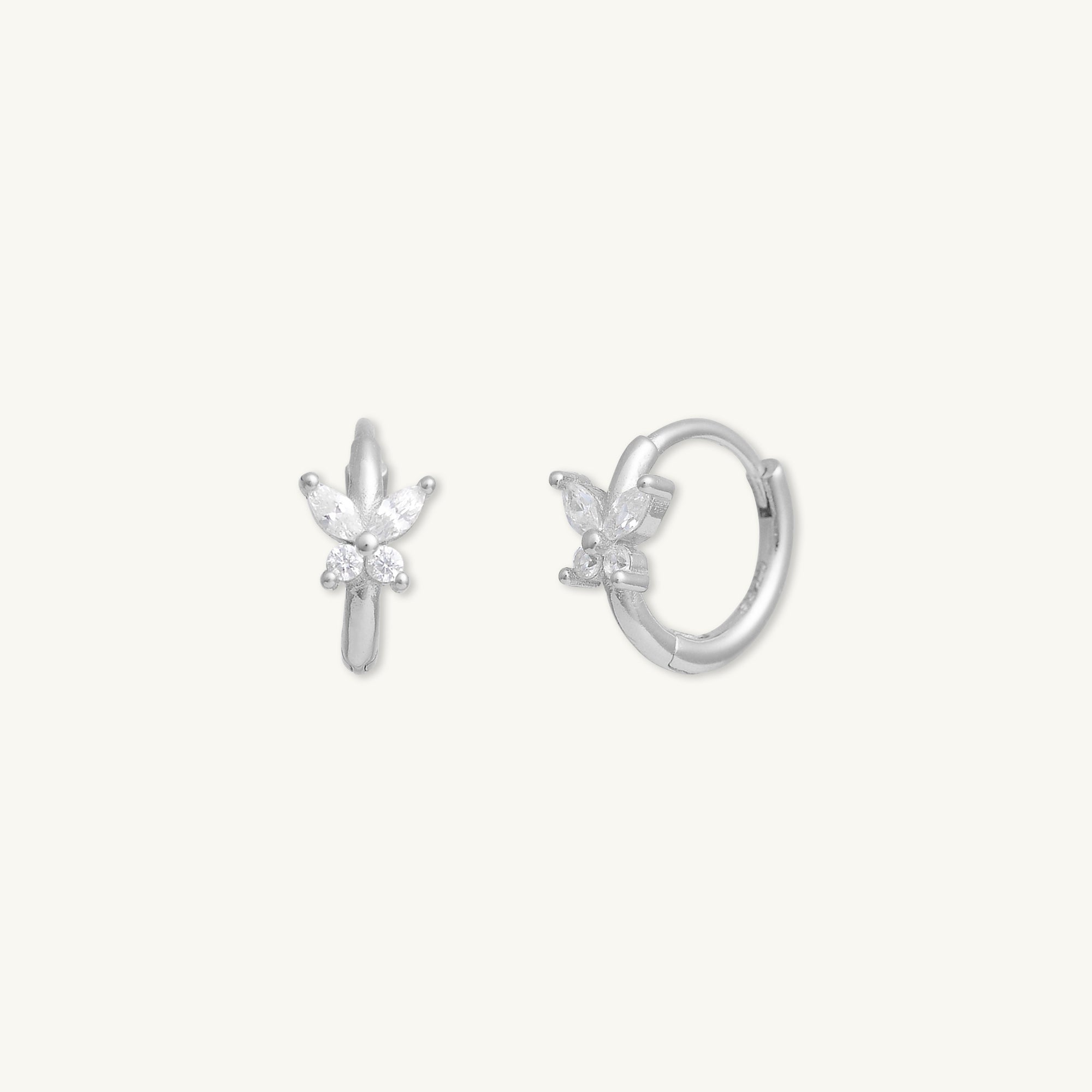 Butterfly Zirconia Huggie Earrings - Camile & Stone