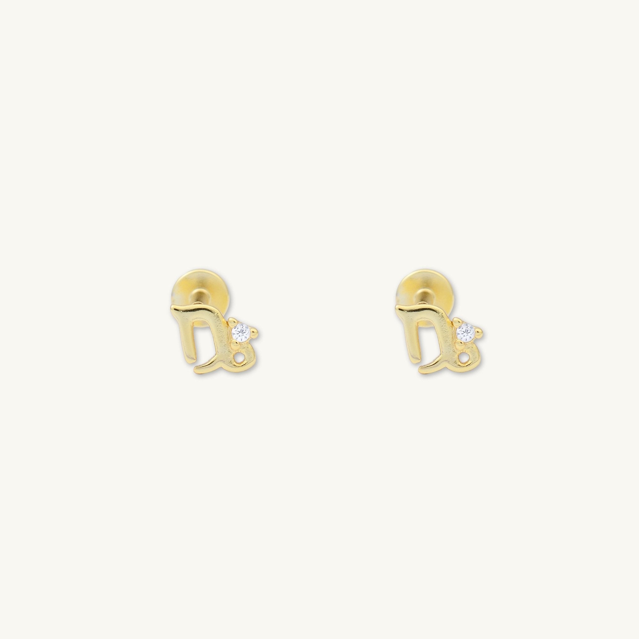 Capricorn Zodiac Star Sign Flat Back Earrings - Camile & Stone