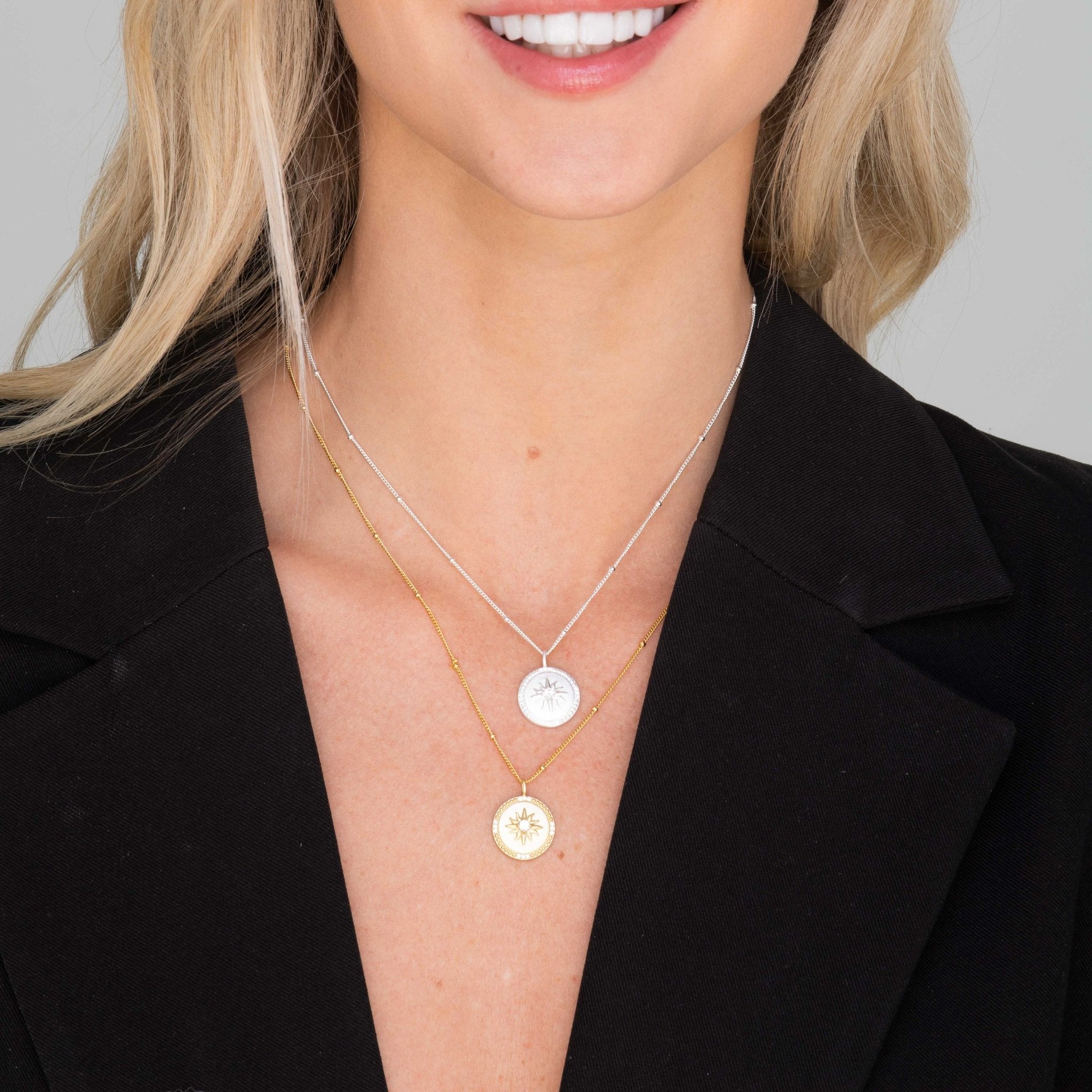 Celestial Sun Medallion Disc Necklace - Camile & Stone