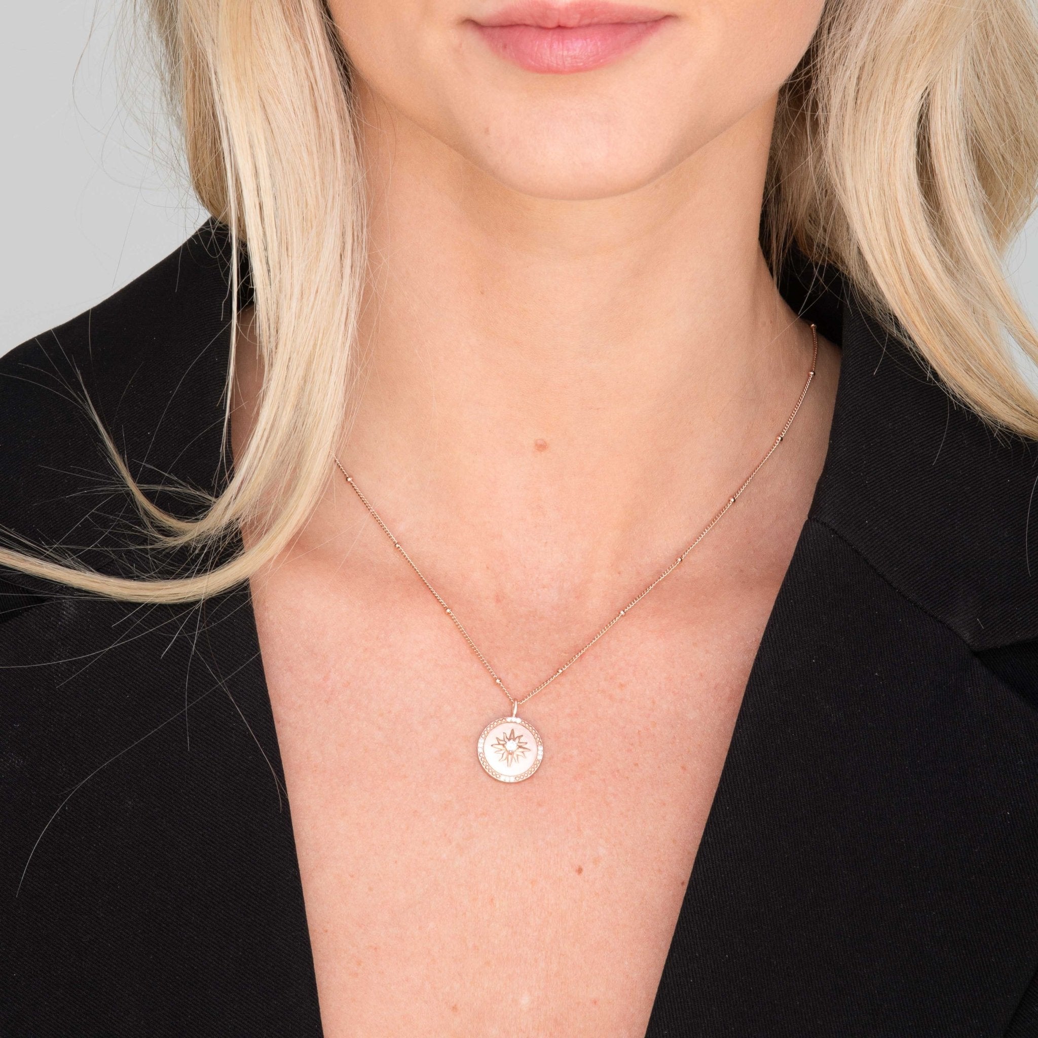 Celestial Sun Medallion Disc Necklace - Camile & Stone