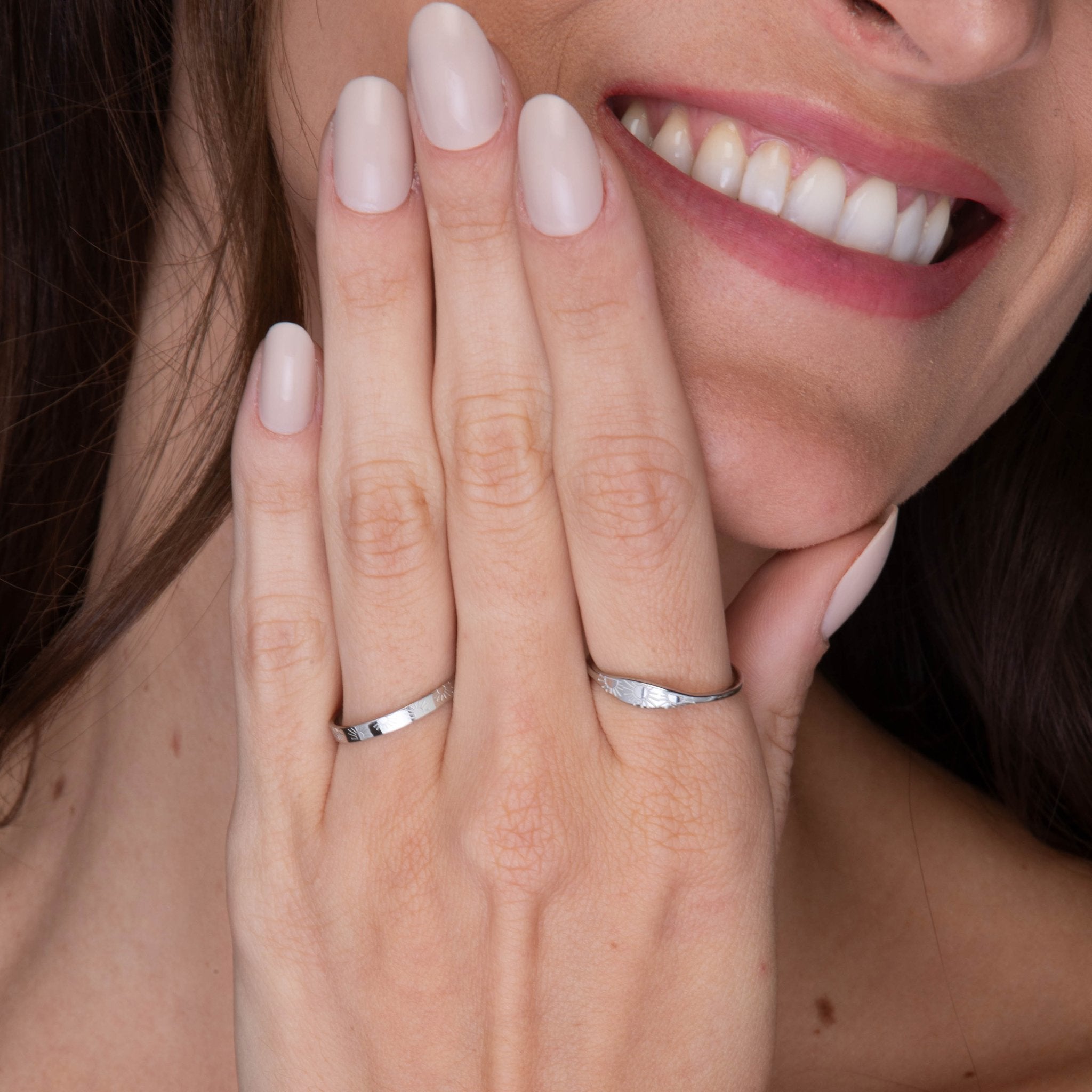 Celestial Trio Sun Signet Stacker Ring - Camile & Stone