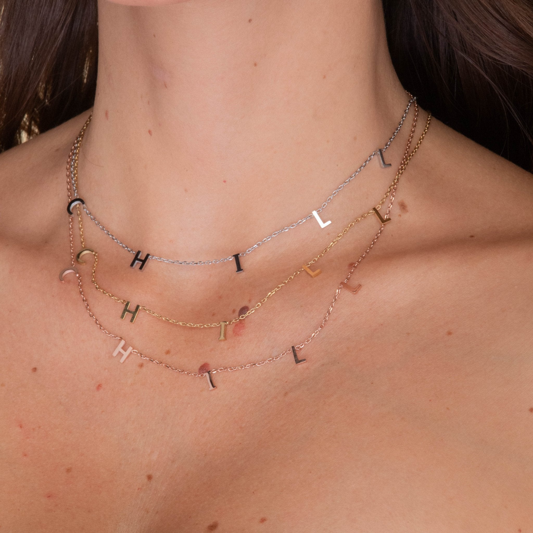 CHILL Letter Chain Necklace - Camile & Stone