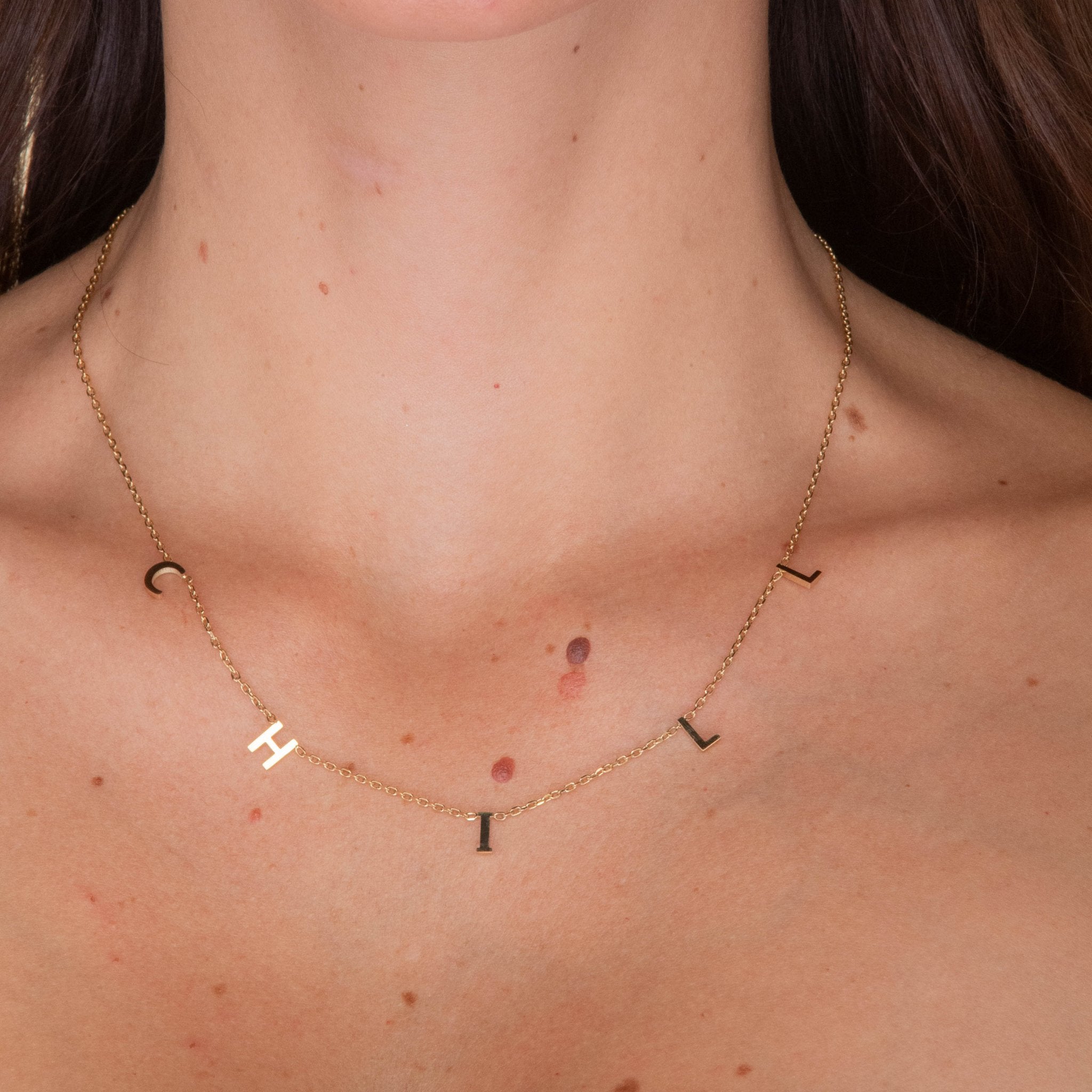 CHILL Letter Chain Necklace - Camile & Stone