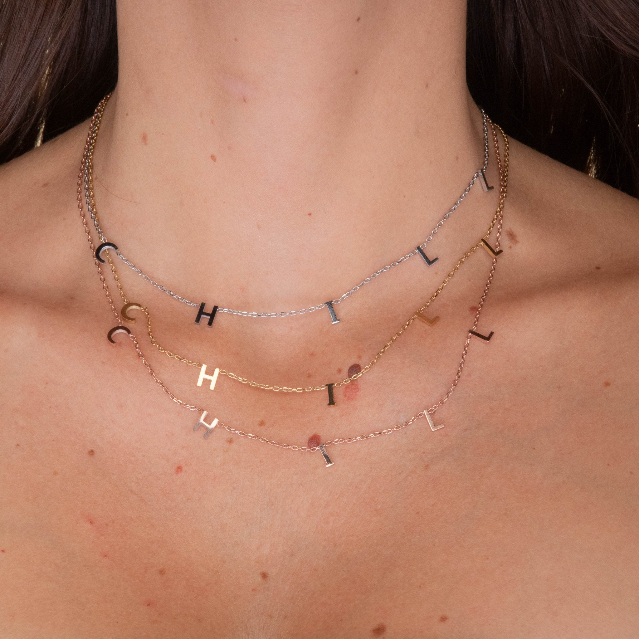 CHILL Letter Chain Necklace - Camile & Stone