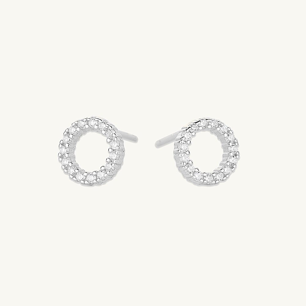 Circle Sapphire Stud Earrings - Camile & Stone