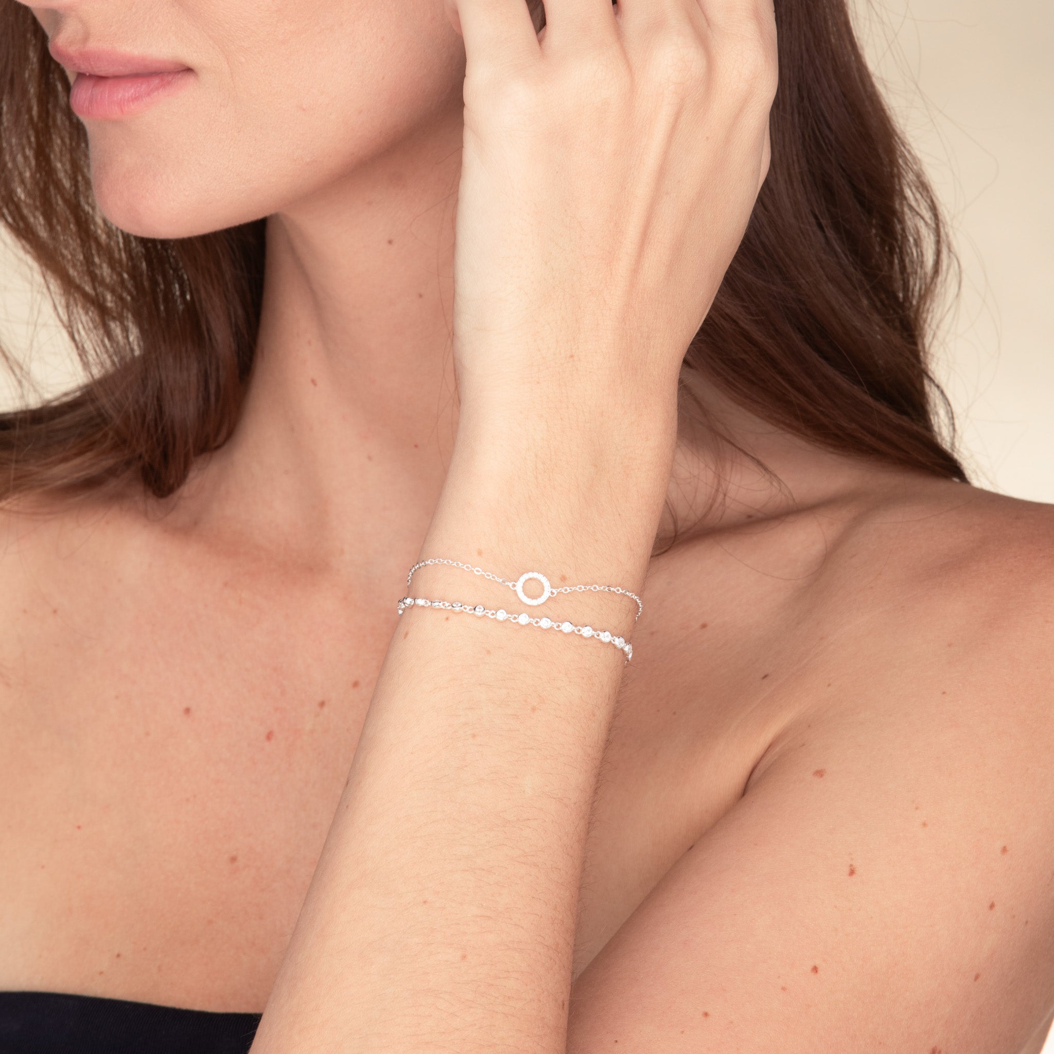 Circle Zirconia Chain Bracelet - Camile & Stone