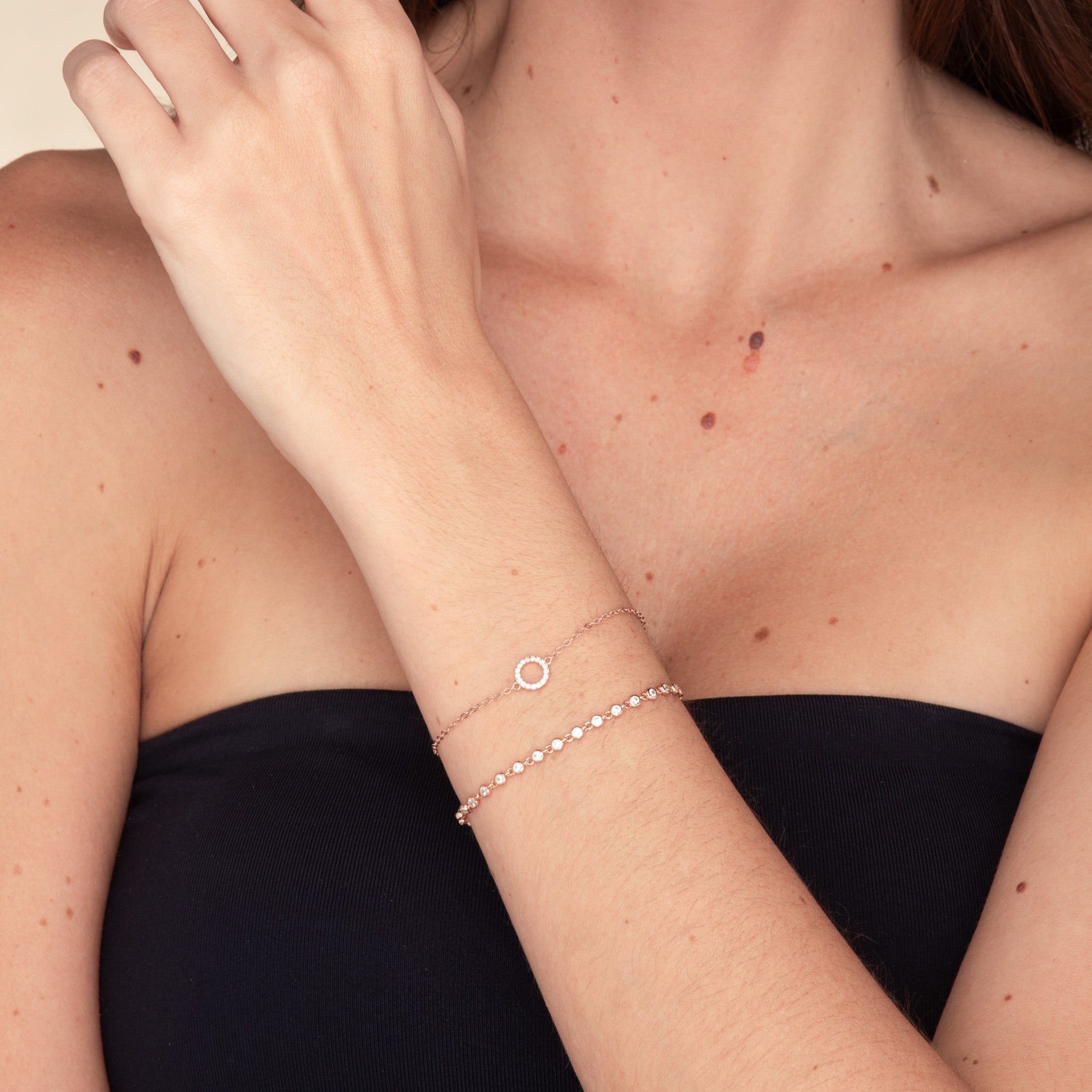 Circle Zirconia Chain Bracelet - Camile & Stone