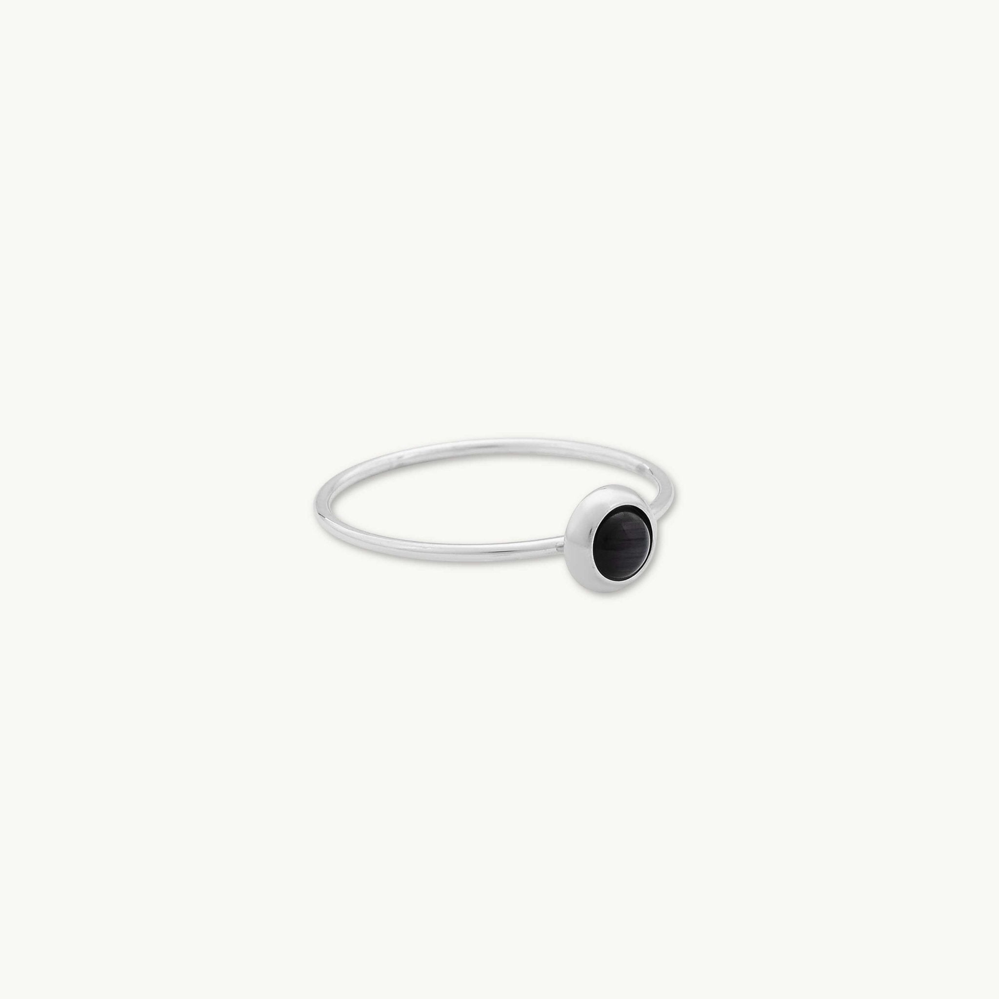 Circular Black Onyx Stacking Ring - Camile & Stone