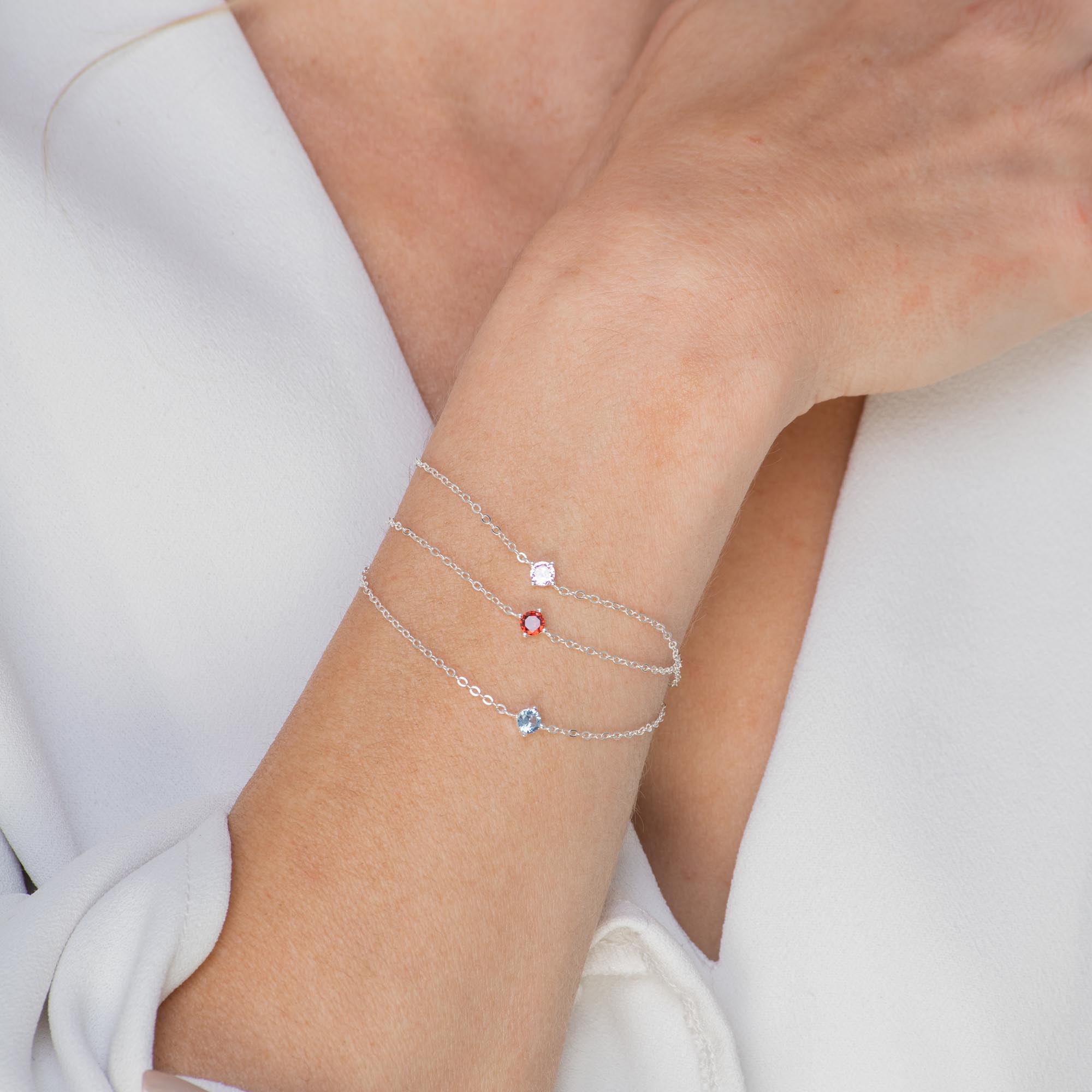 Classic Birthstone Bracelet March - Camile & Stone