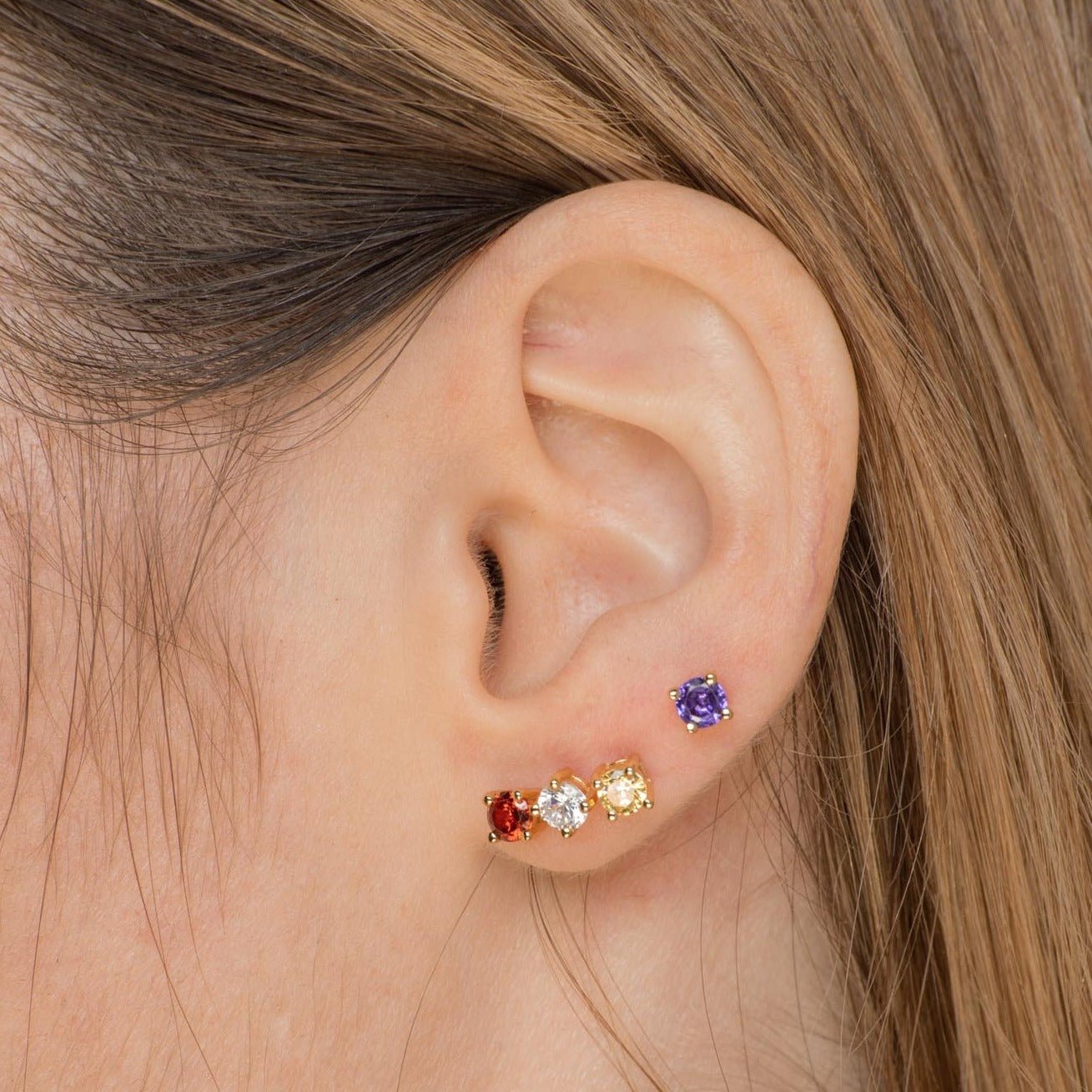 Classic Birthstone Earrings April - Camile & Stone