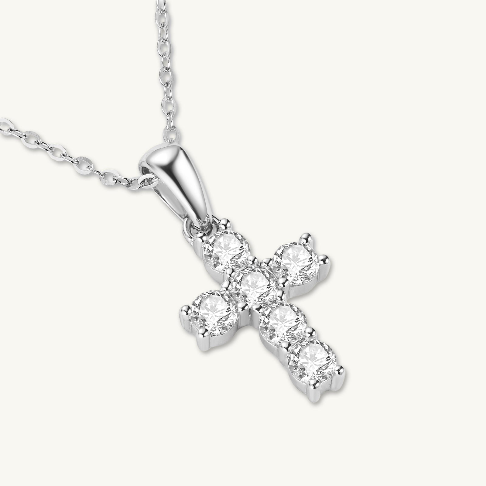 Classic Cross Pendant Moissanite Necklace - Camile & Stone