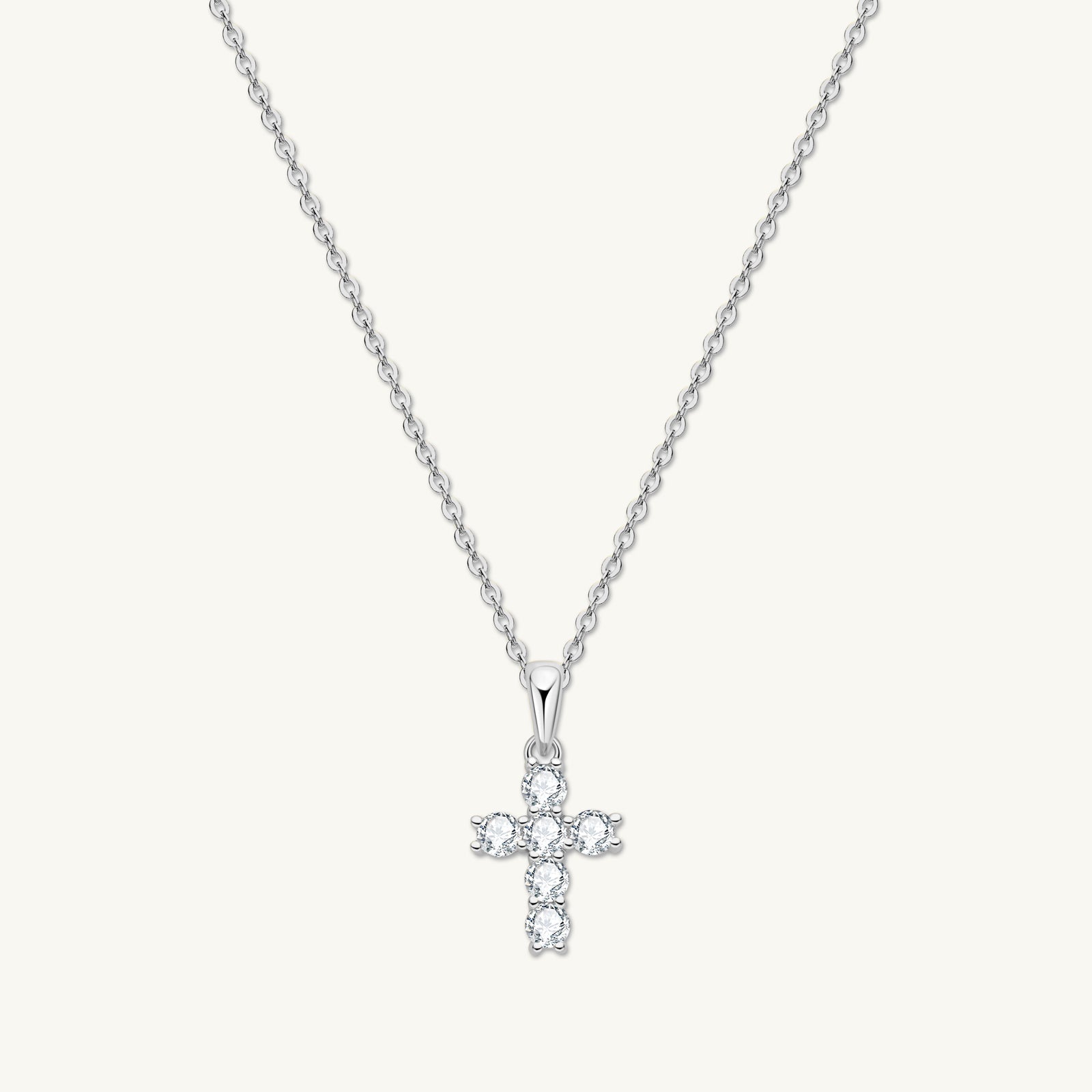 Classic Cross Pendant Moissanite Necklace - Camile & Stone