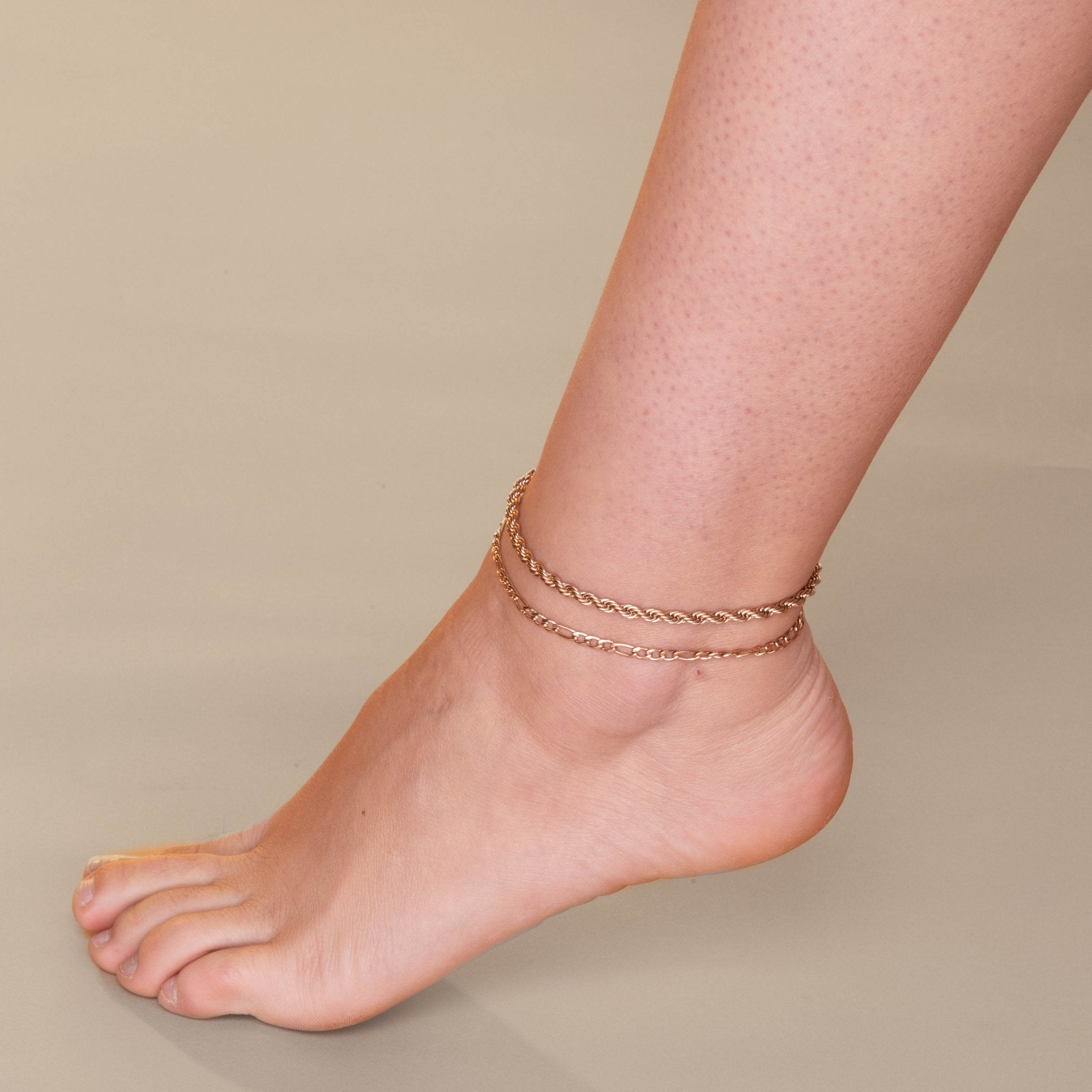 Classic Figaro Chain Anklet - Camile & Stone