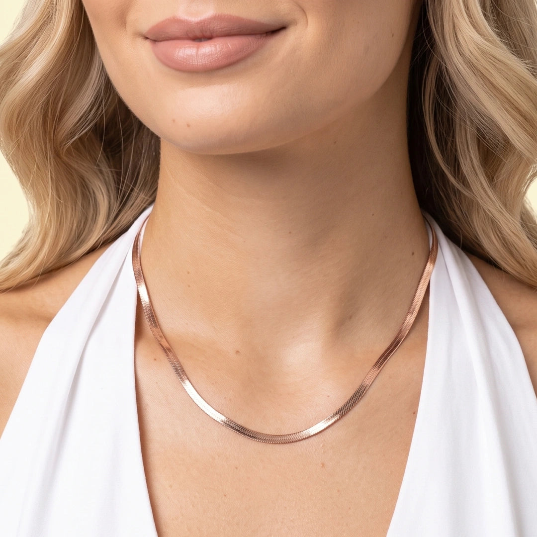 Classic Herringbone Chain Necklace