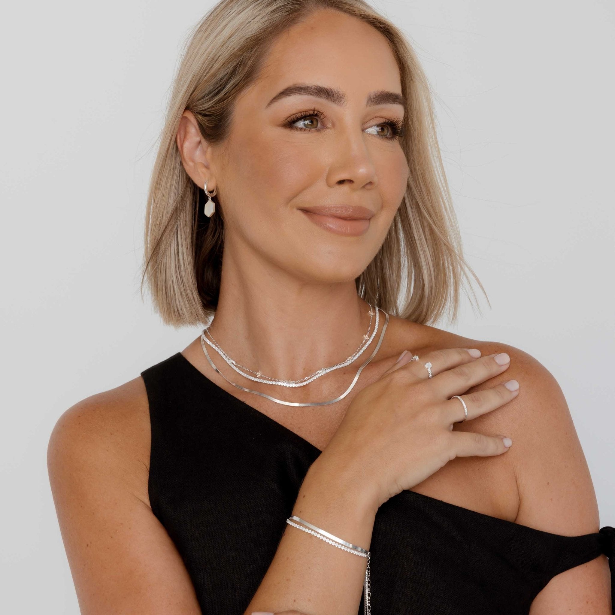 Classic Herringbone Snake Chain Bracelet - Camile & Stone