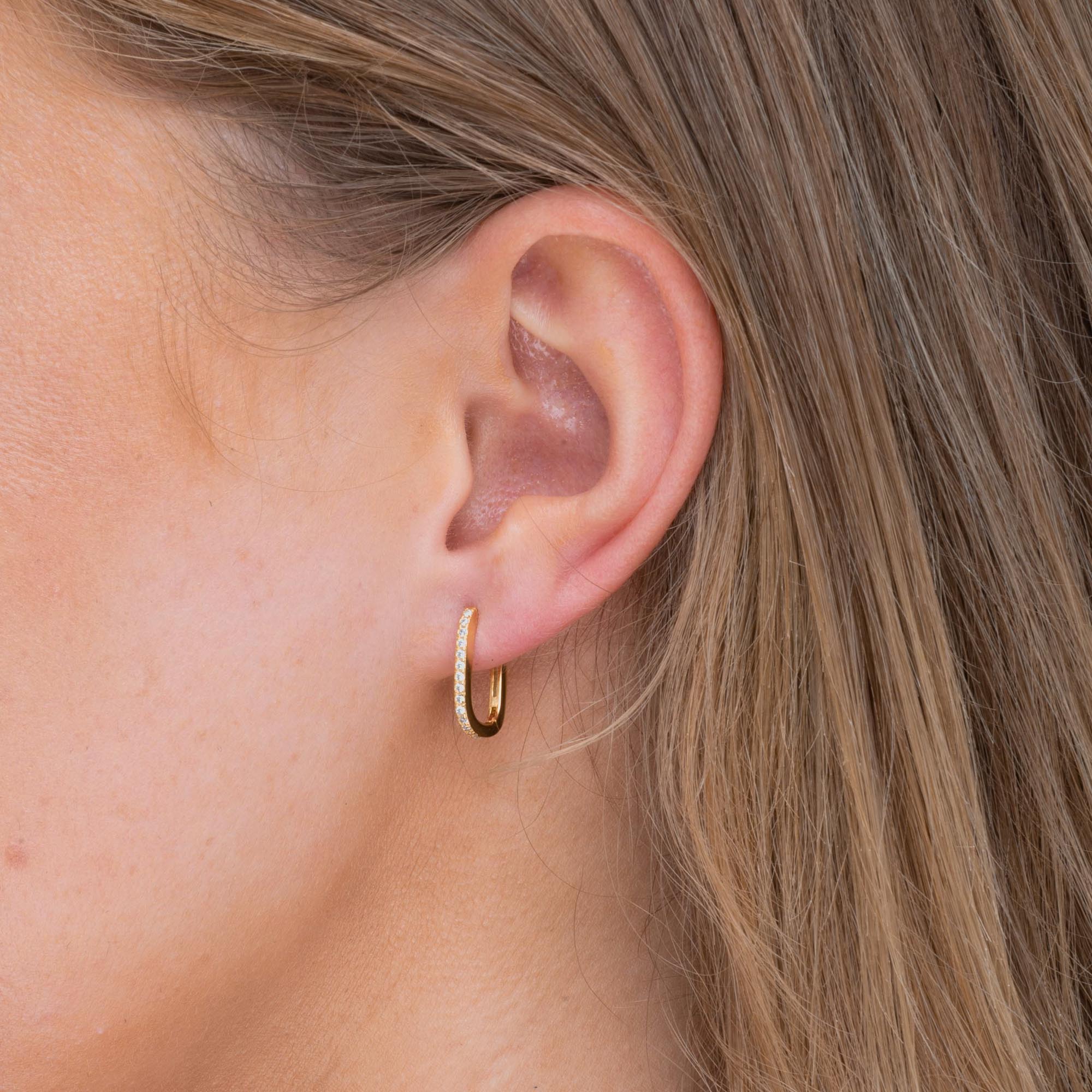 Classic Sapphire Oval Huggie Earrings - Camile & Stone