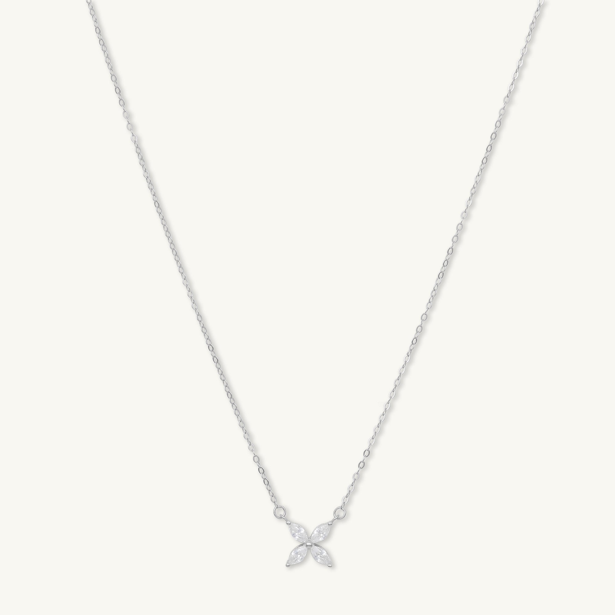 Clover Marquise Sapphire Chain Necklace - Camile & Stone