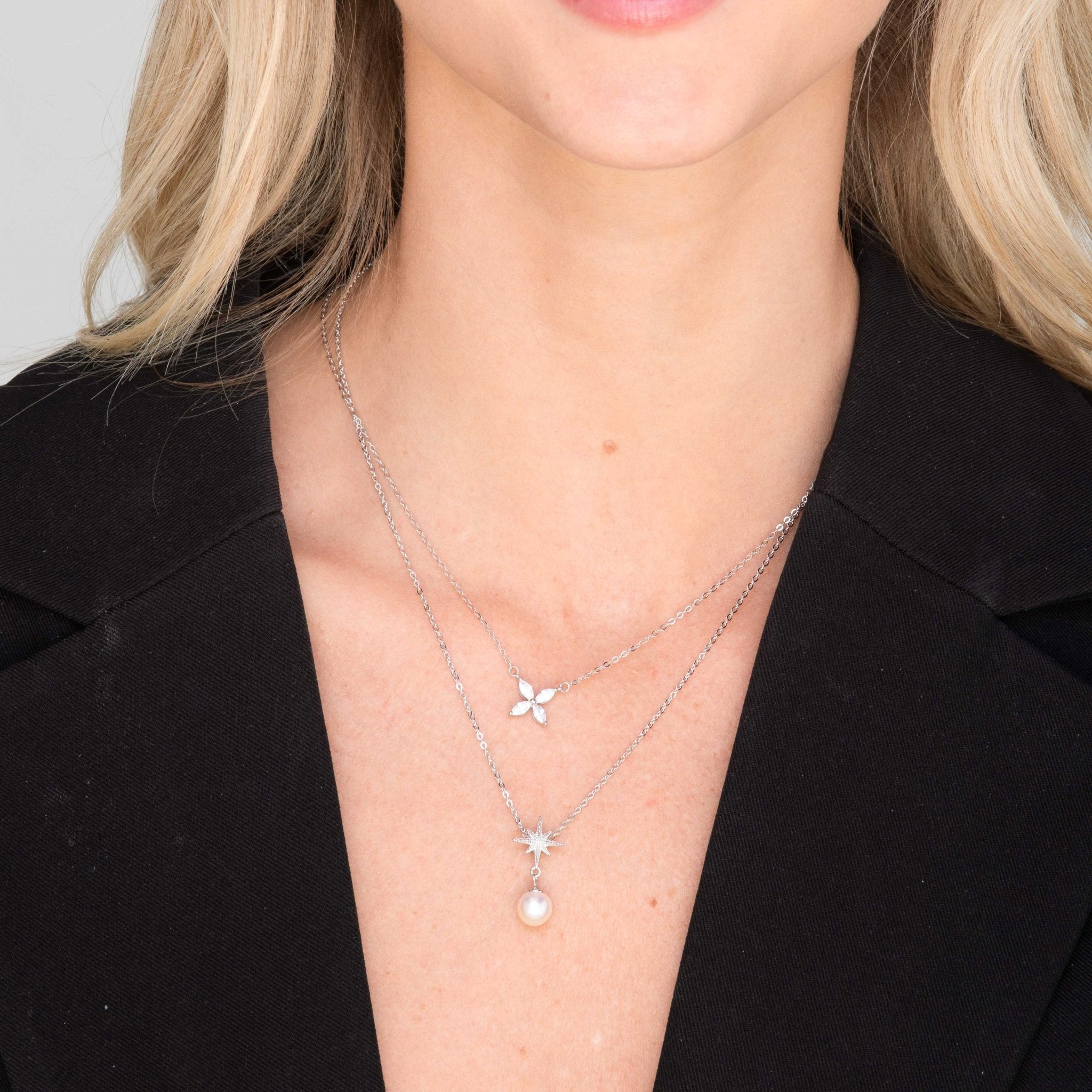 Clover Marquise Sapphire Chain Necklace - Camile & Stone