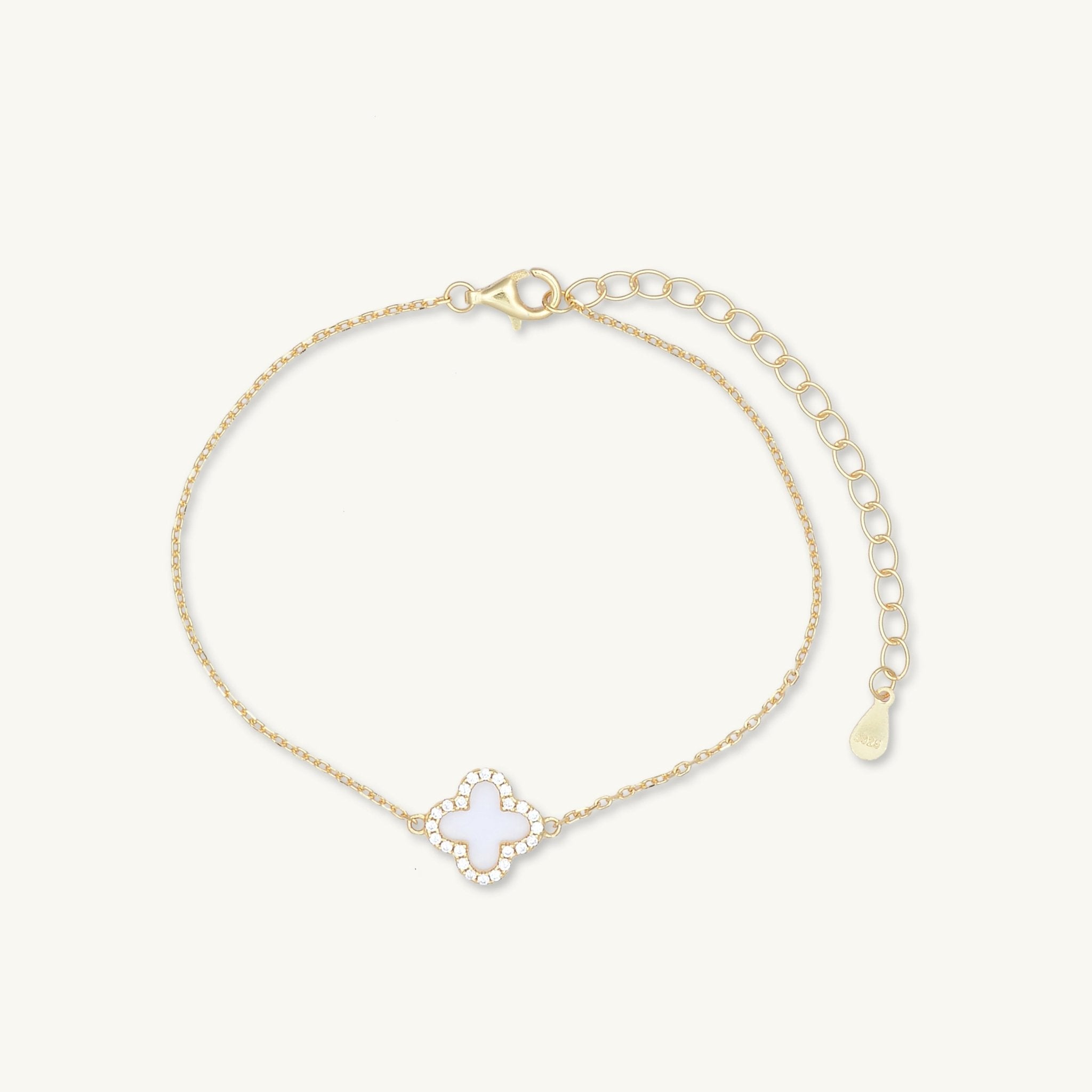 Clover Mother Of Pearl Sapphire Bracelet - Camile & Stone