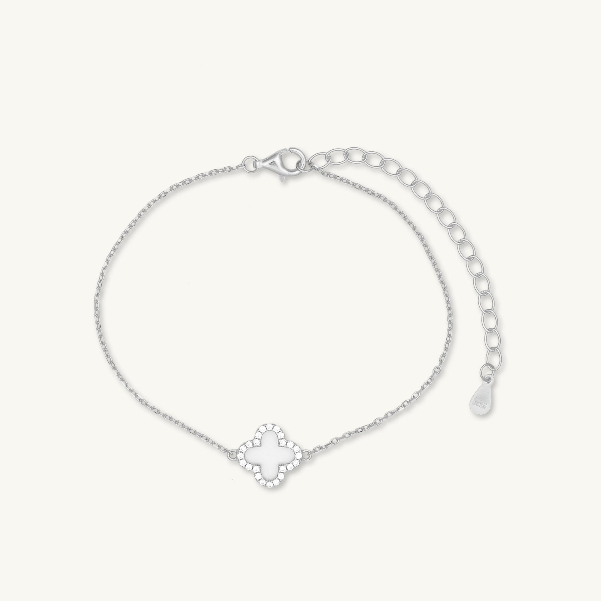 Clover Mother Of Pearl Sapphire Bracelet - Camile & Stone