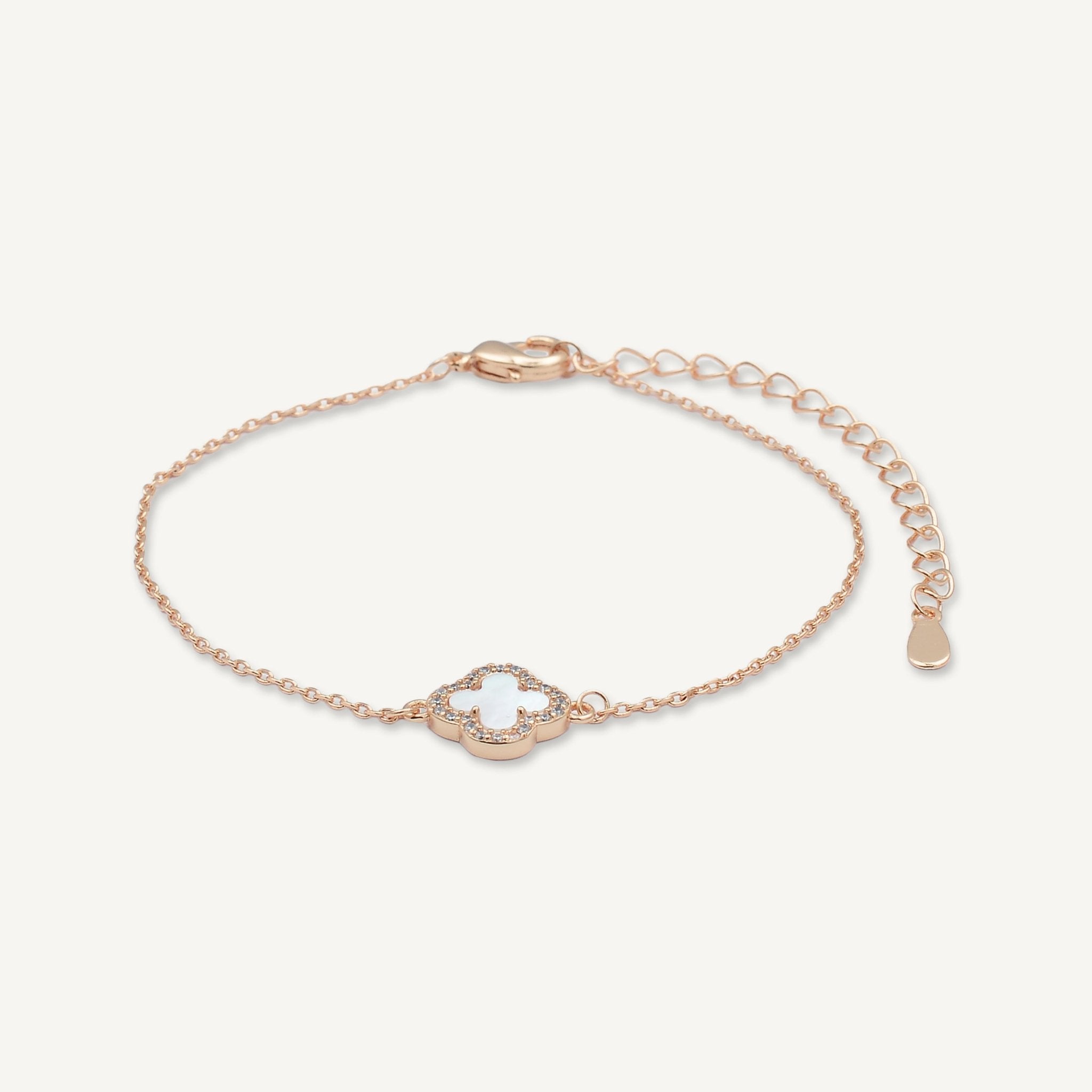 Clover Mother Of Pearl Sapphire Bracelet - Camile & Stone