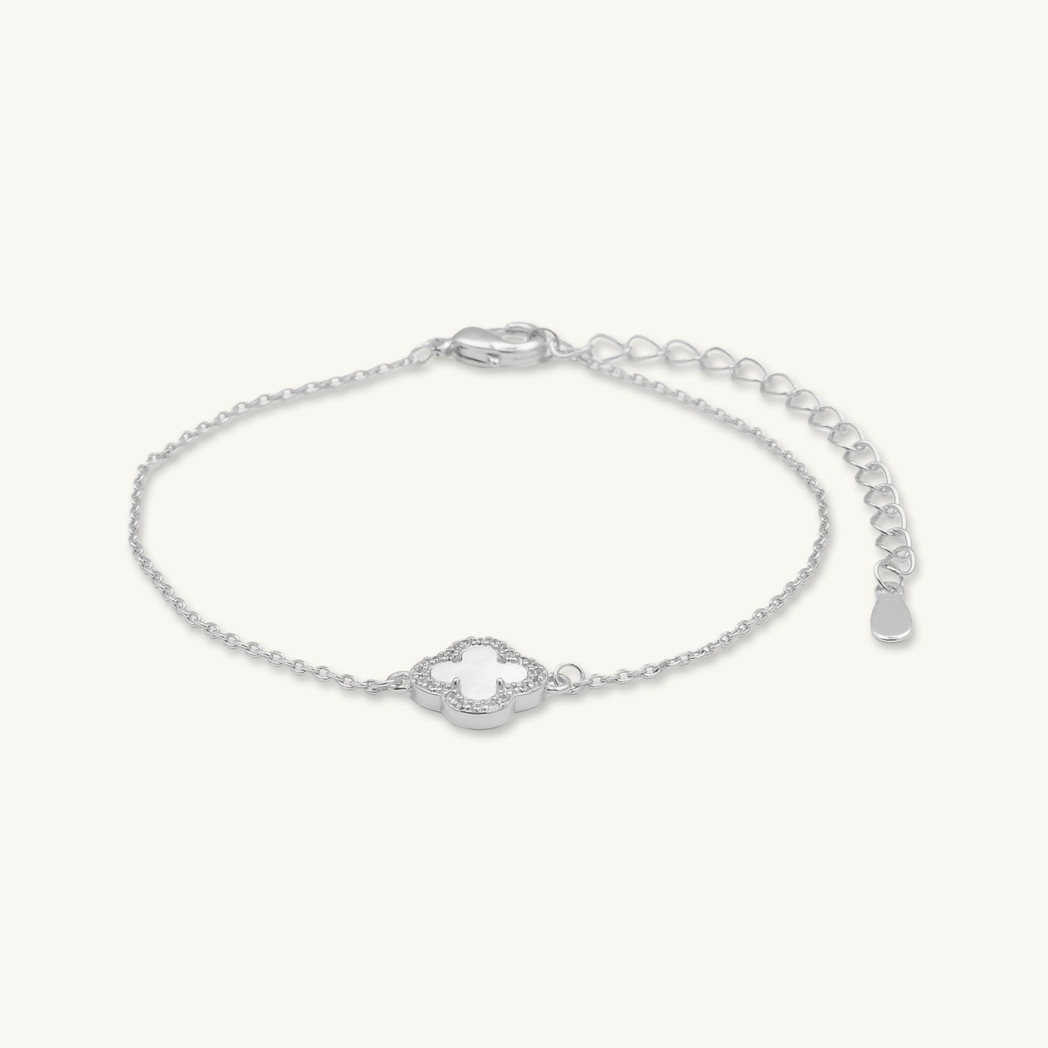 Clover Mother Of Pearl Sapphire Bracelet - Camile & Stone
