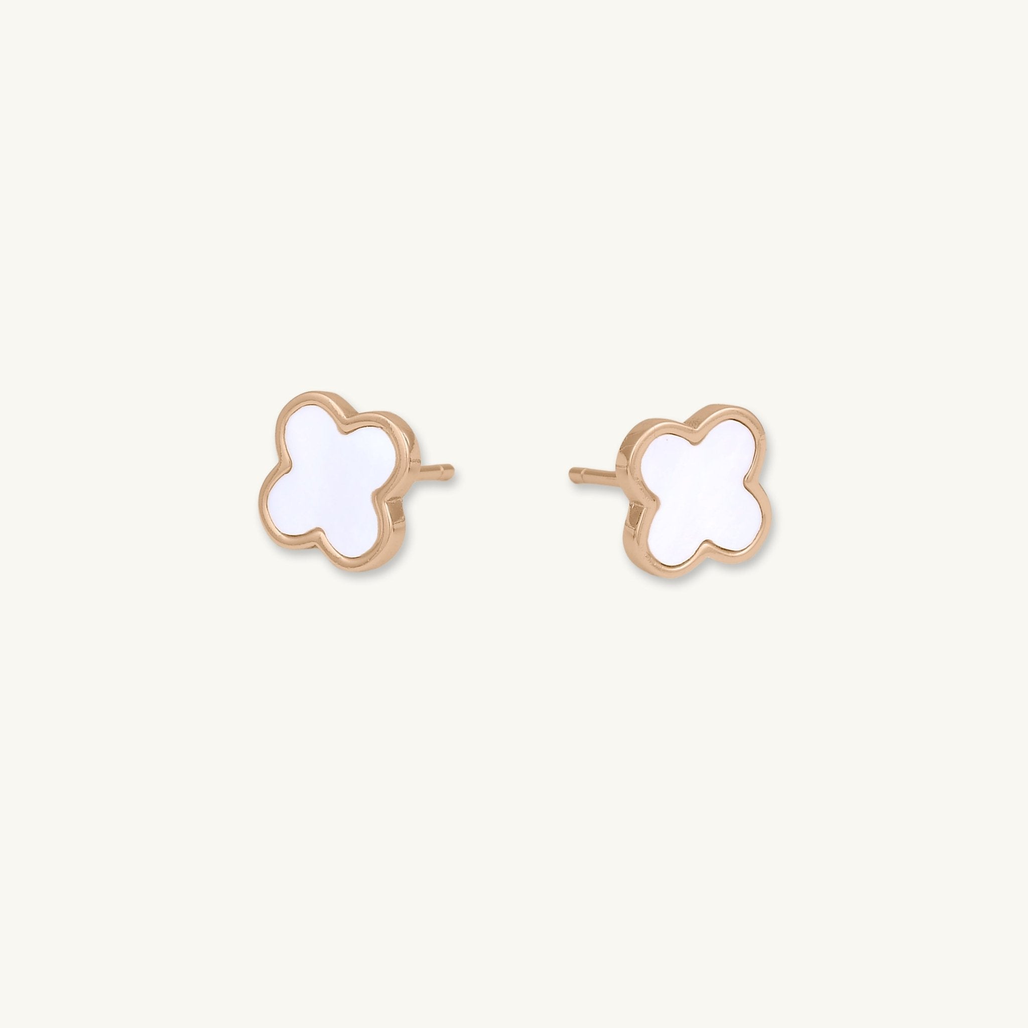 Clover Mother Of Pearl Stud Earrings - Camile & Stone
