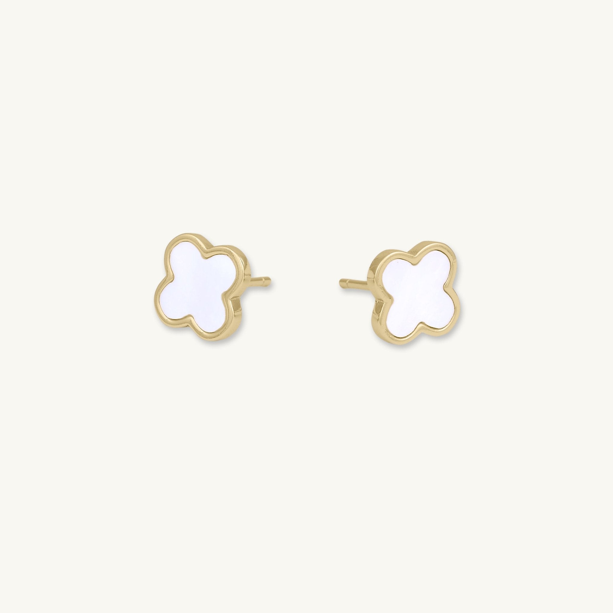 Clover Mother Of Pearl Stud Earrings - Camile & Stone