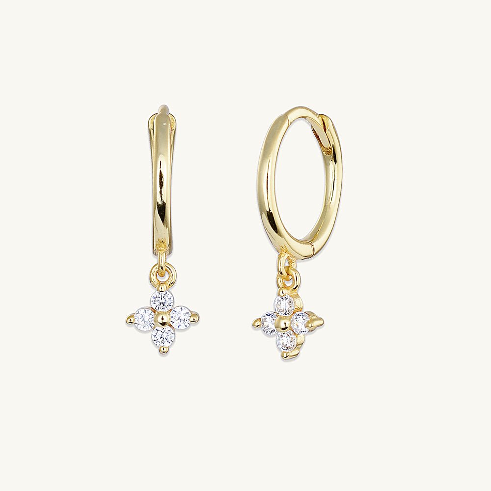 Clover Sapphire Moissanite Hoop Earrings - Camile & Stone