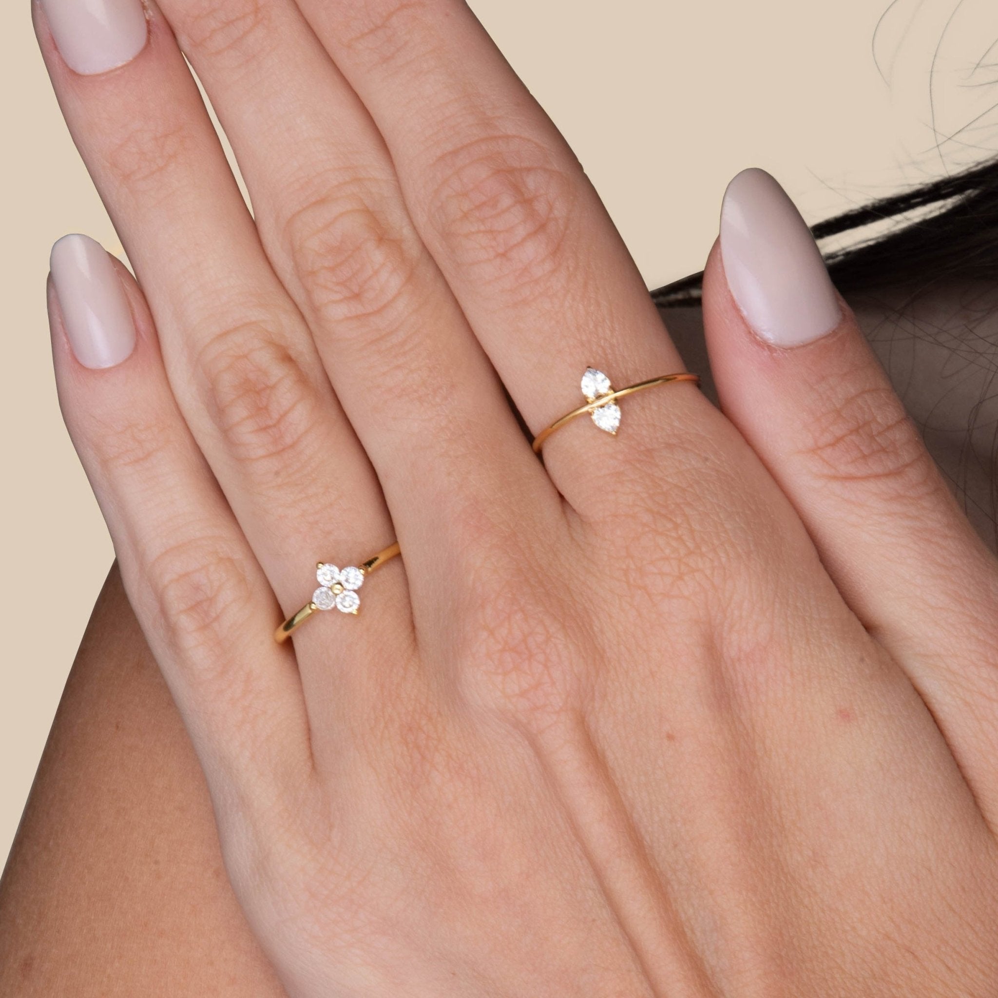 Clover Sapphire Open Adjustable Ring - Camile & Stone